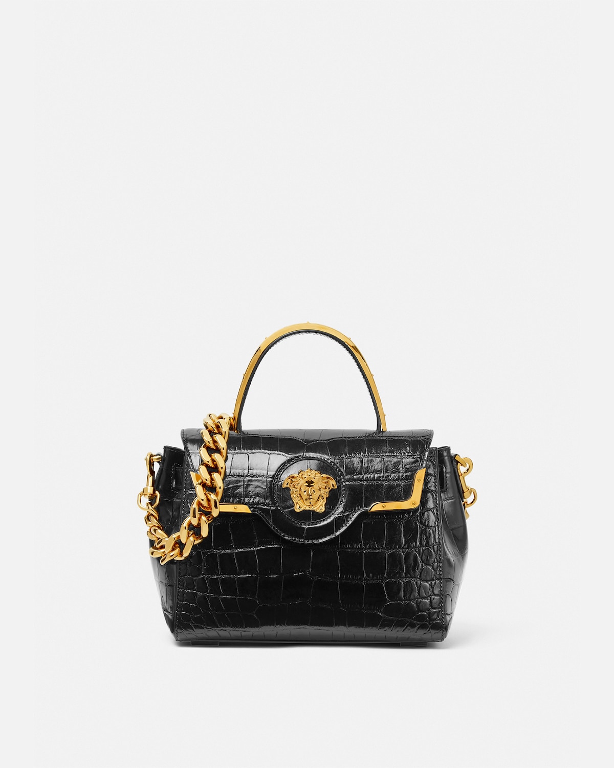 Versace CrocEffect La Medusa Handbag VERSACE