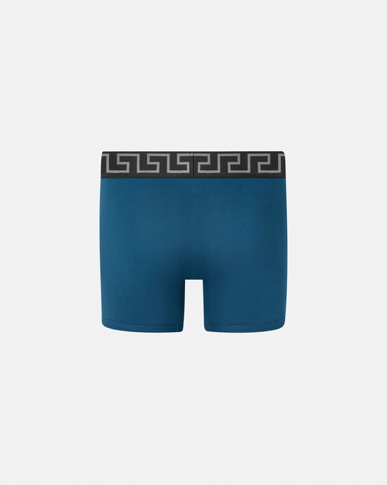 Versace Lange Unterhose aus Baumwolljersey Blau+Schwarz 2