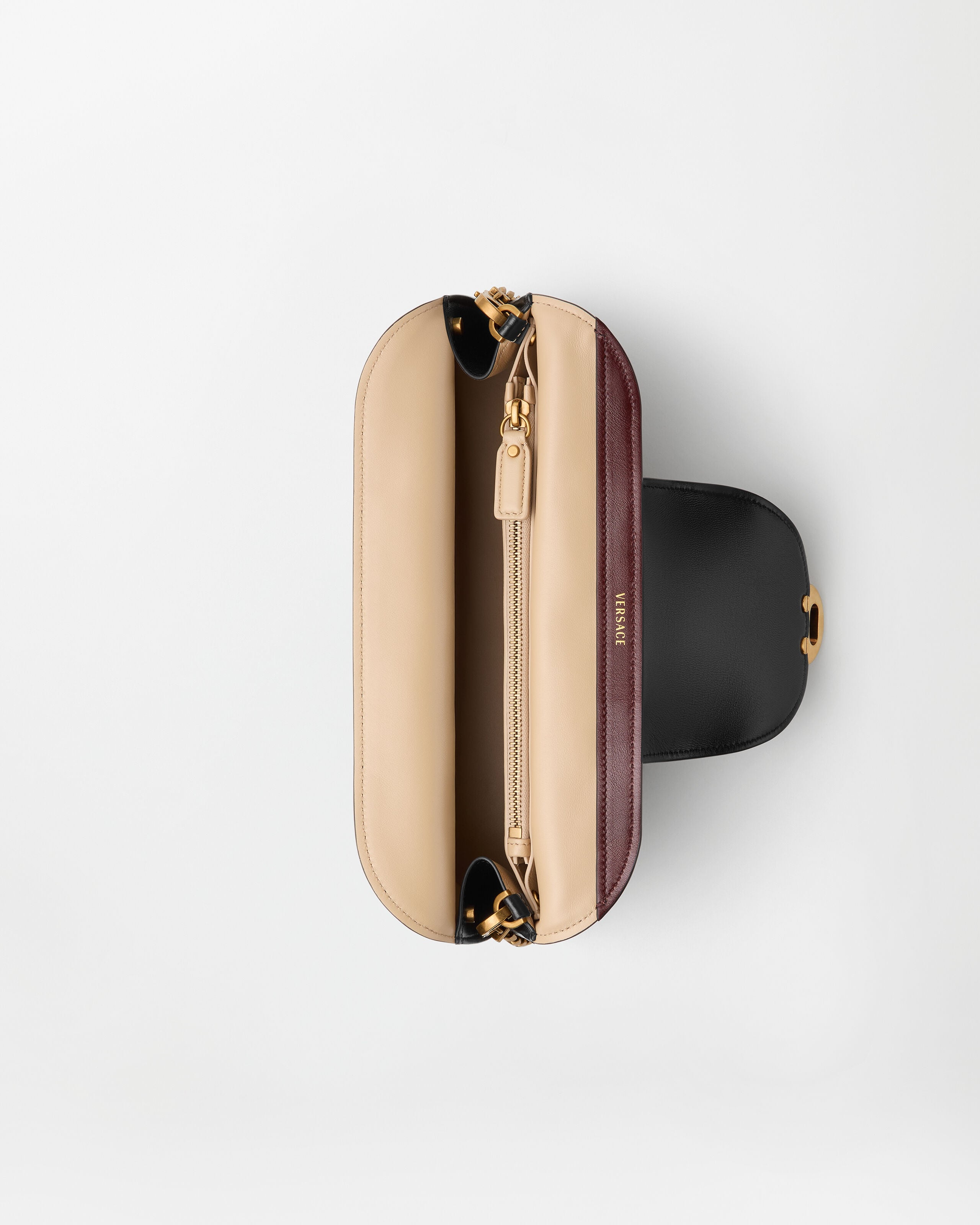 Vivian Nappa Clutch Black | VERSACE US