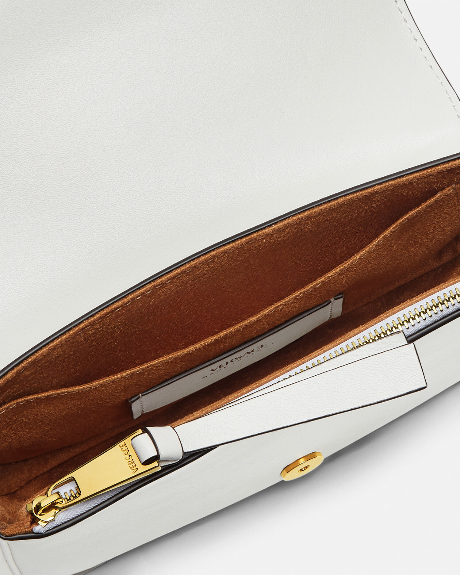 Versace Tag Nappa Mini Bag White | VERSACE US