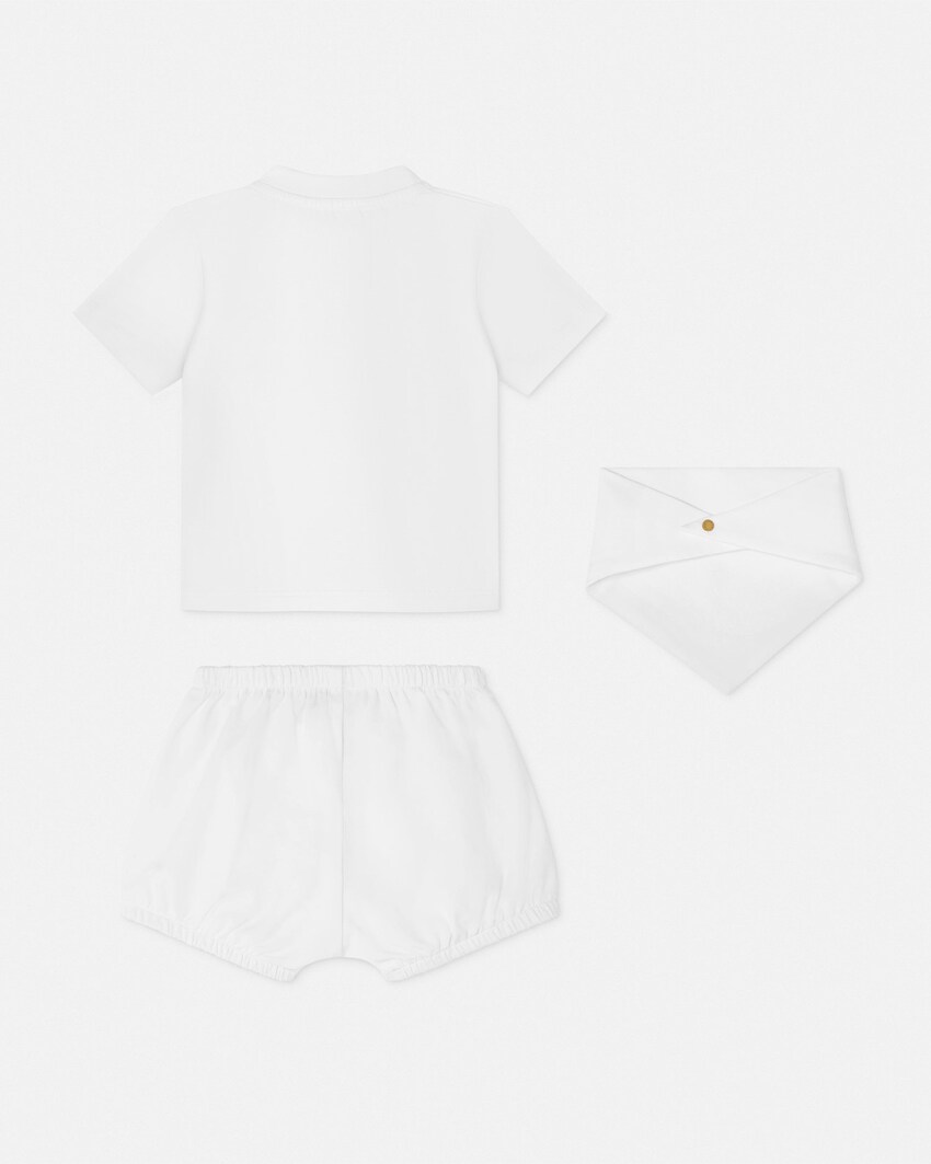 Baby Embellished Cotton-Jersey T-Shirt Set White 3