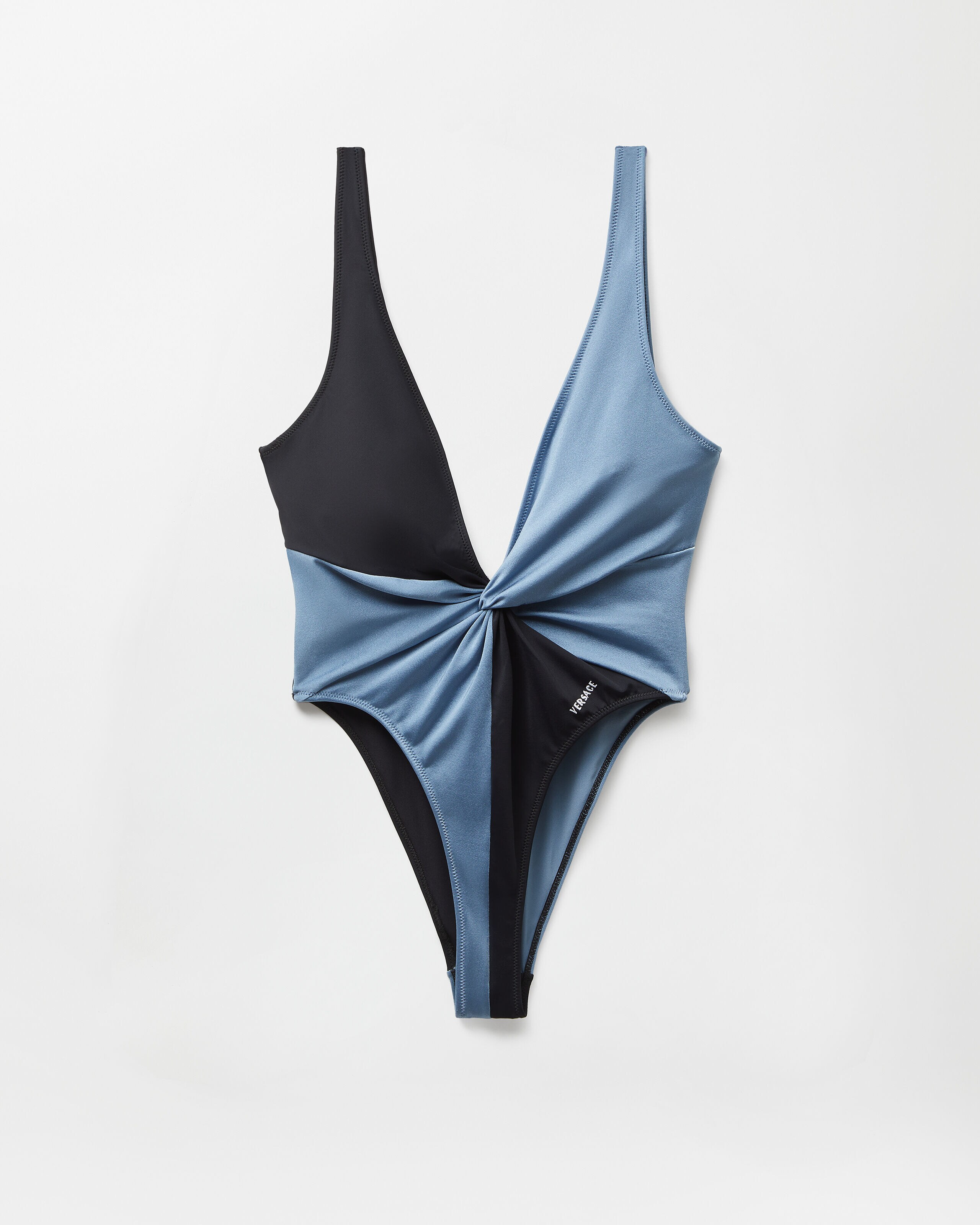 VERSACE ワンピース水着 Embroidered-Logo One-Piece Swimsuit Black,Blue | VERSACE