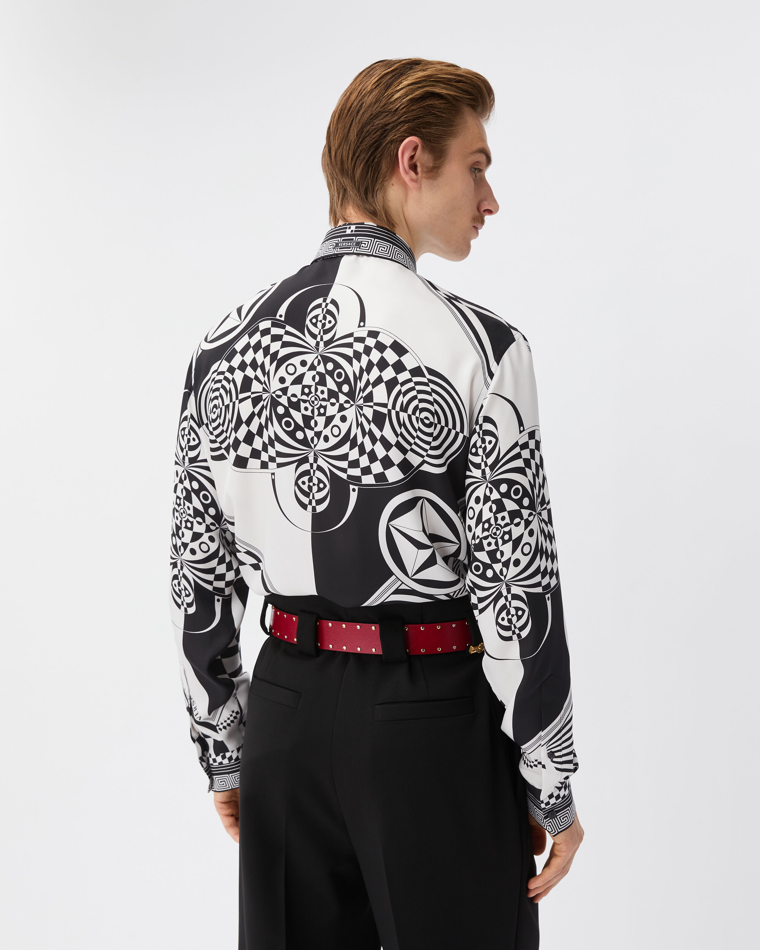 Printed Silk Twill Regular Shirt | VERSACE US
