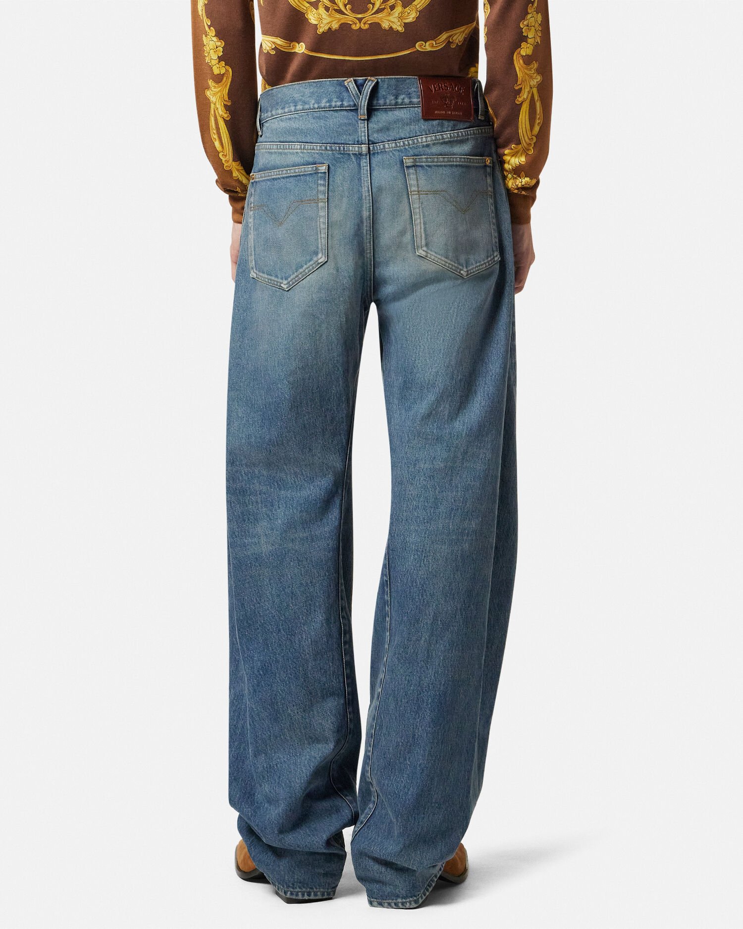 Made in Japan Baggy Twisted Jeans | VERSACE US