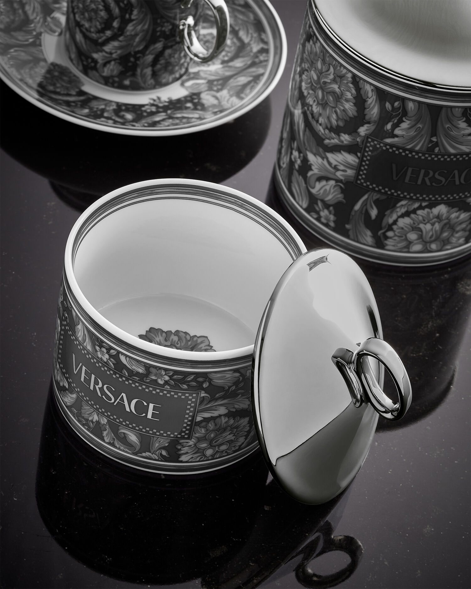 Barocco Haze Small Box Black,Print | VERSACE