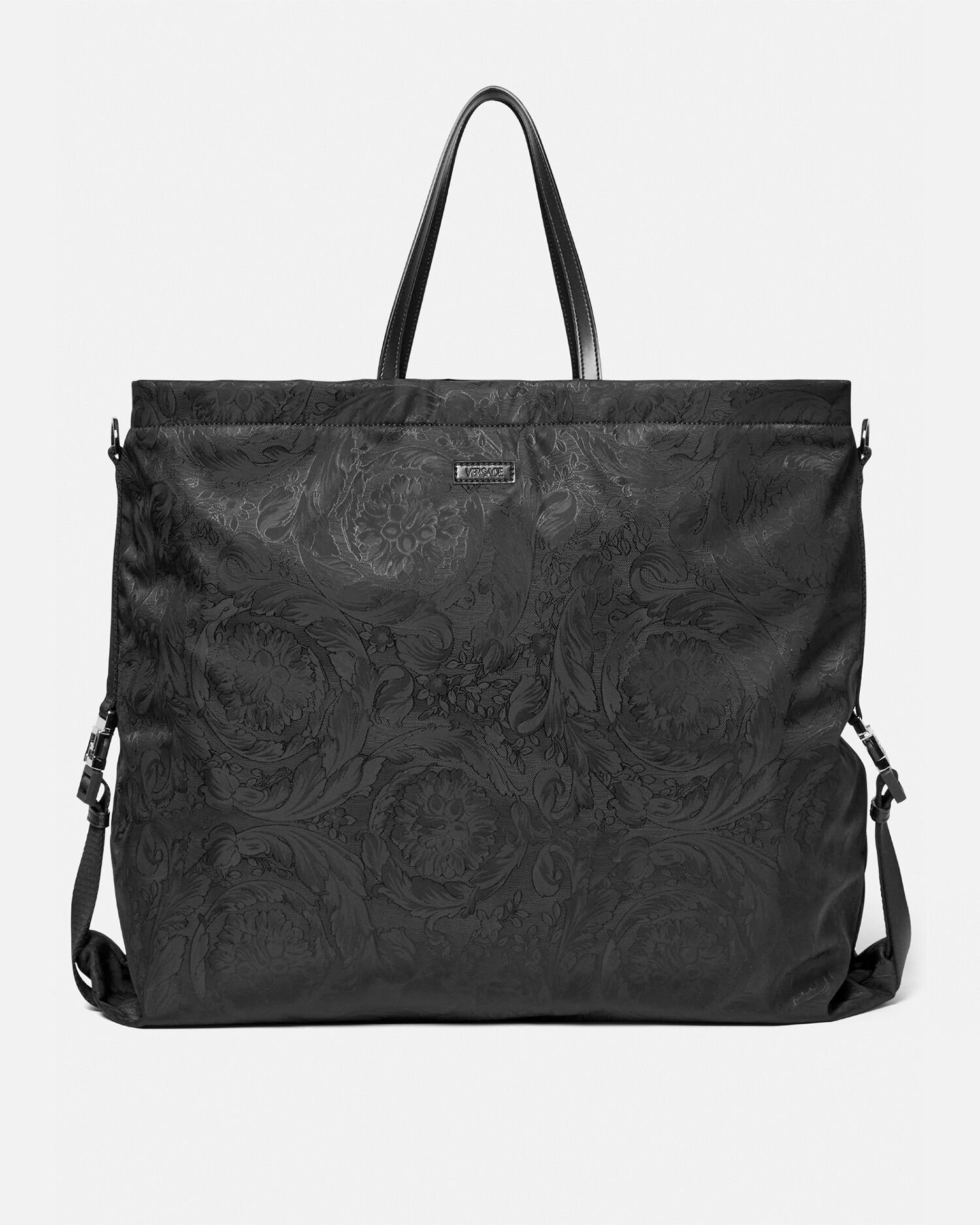 Neo Nylon Large Tote Bag Black Versace US