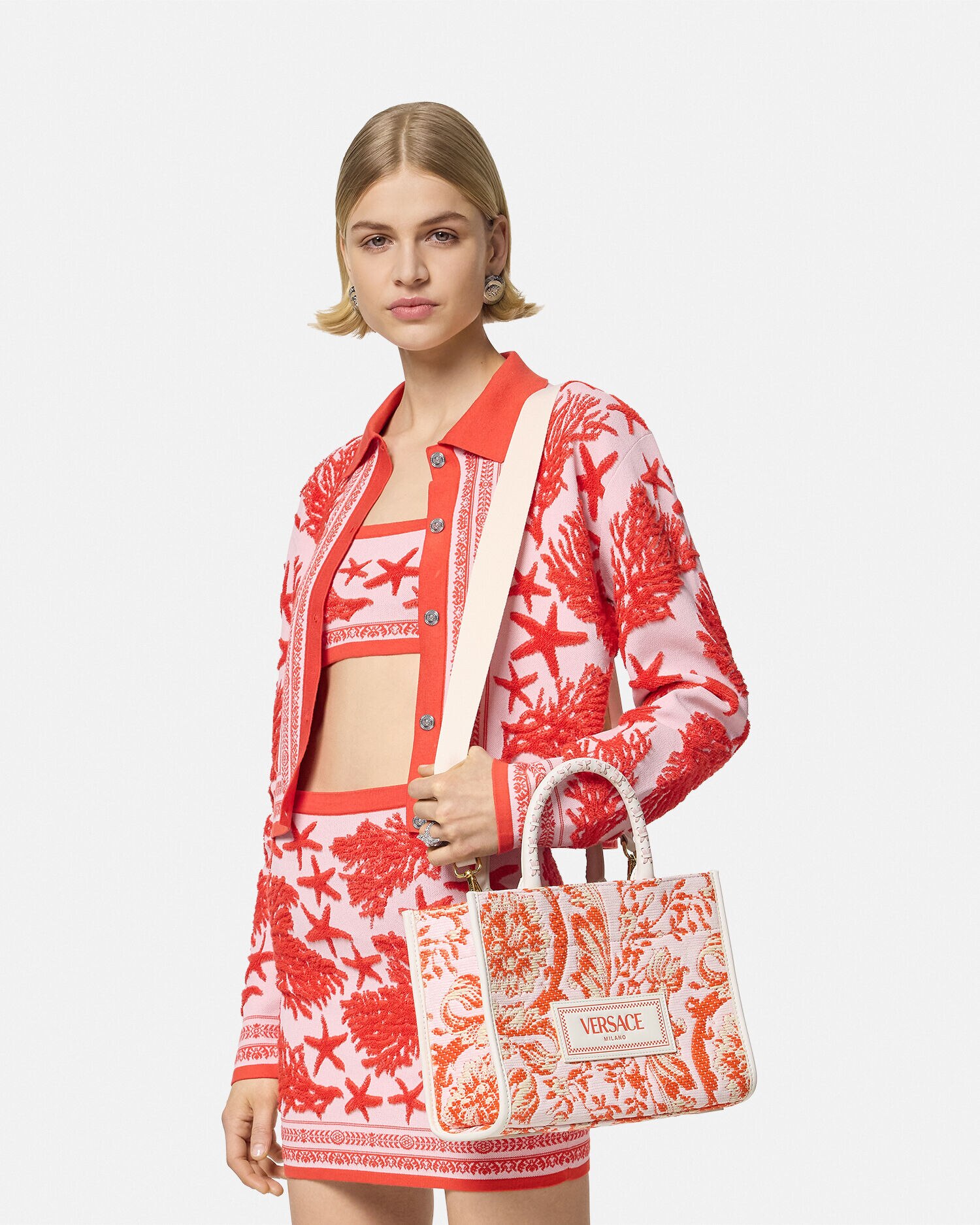 Versace red tote bag 2025