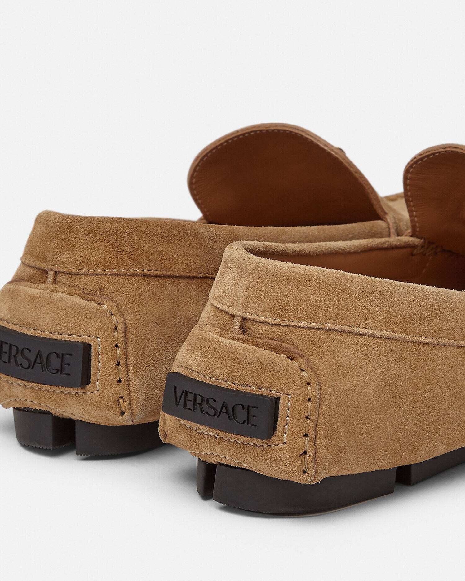 La Medusa Suede Driver Shoes Brown VERSACE CA