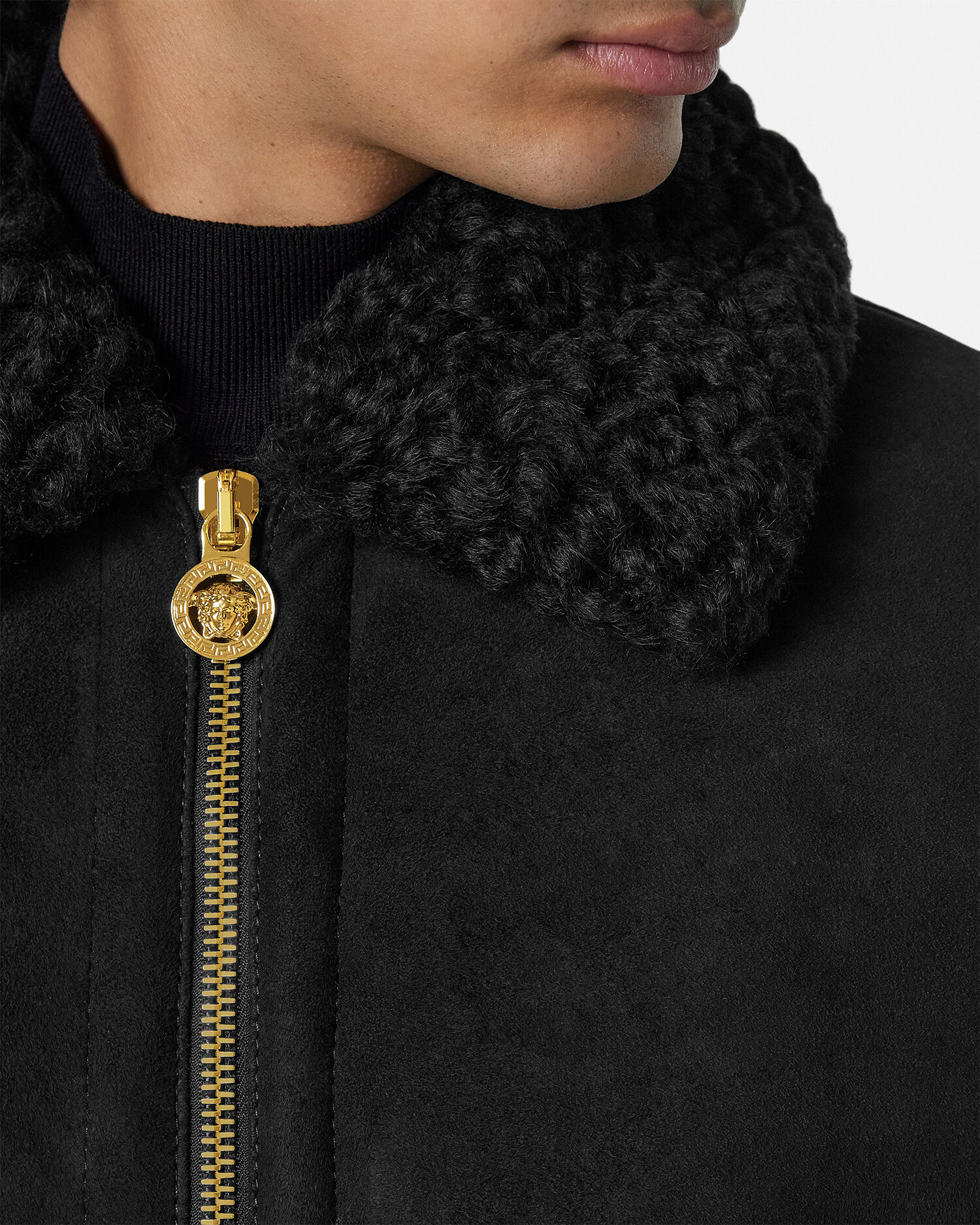 Versace shearling jacket cheap