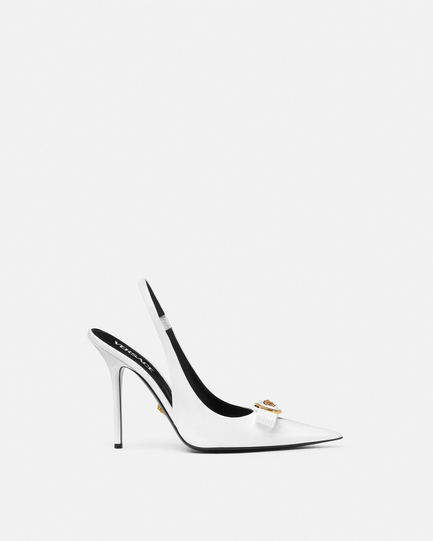 Versace black and white heels top