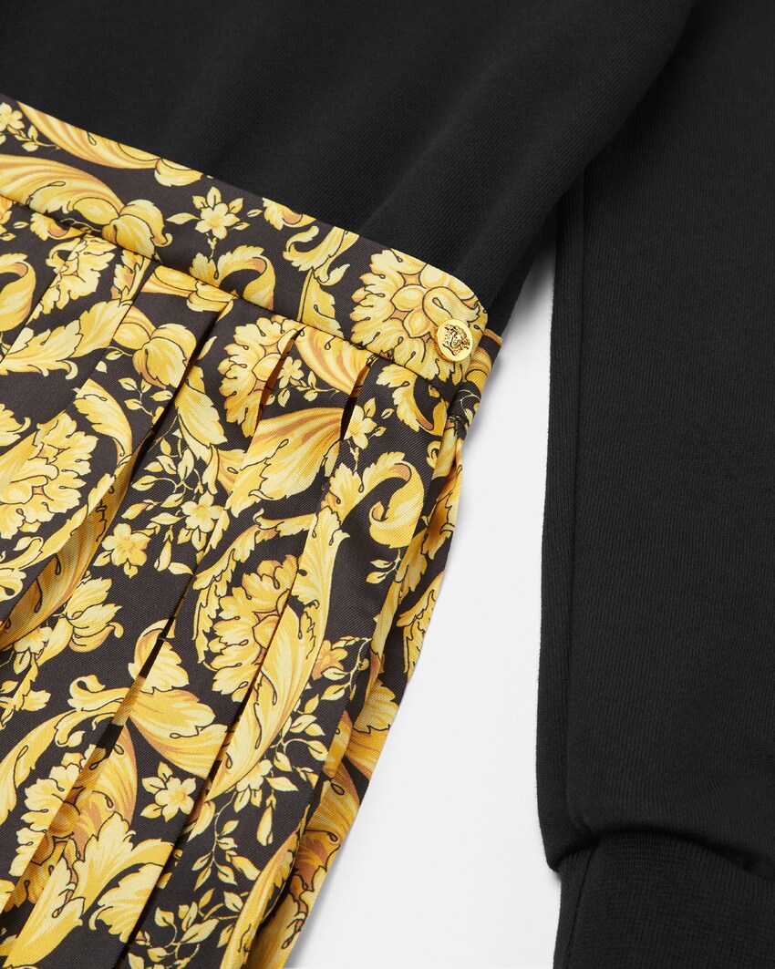 Versace Kids Printed Cotton-Jersey Twill Sweatshirt Dress Black 4