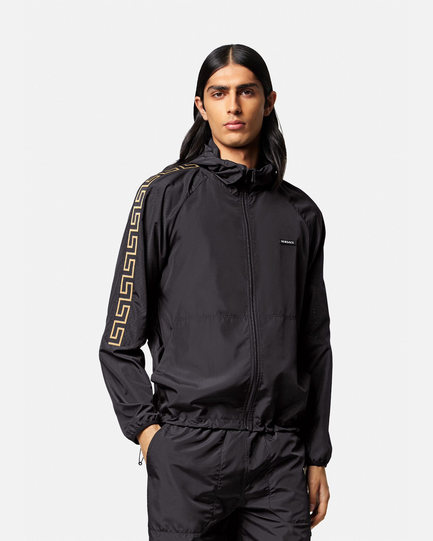 Versace Greca Nylon Gym Track Jacket for Men Online Store EU