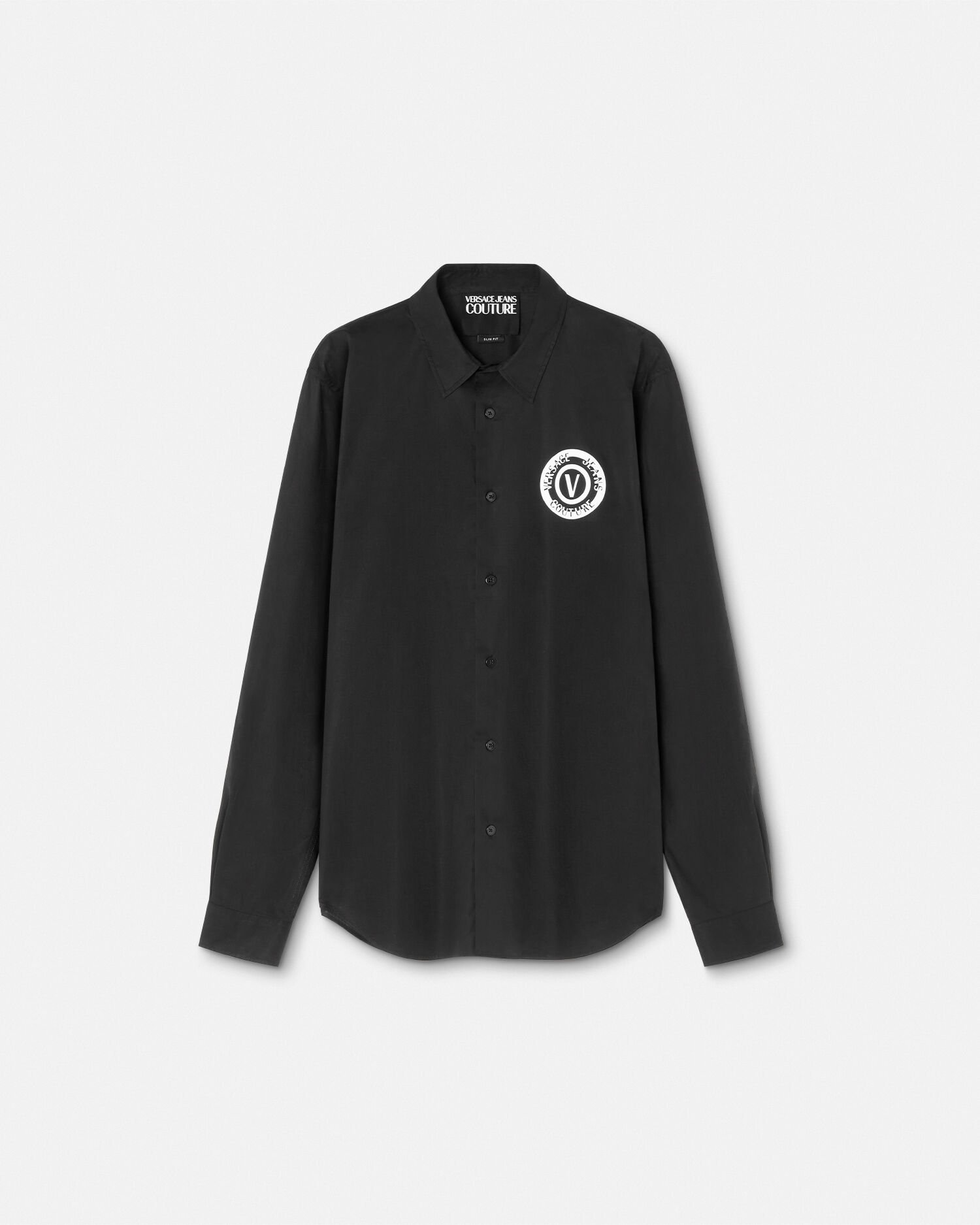 Camisa V Emblem Negro Estampado VERSACE