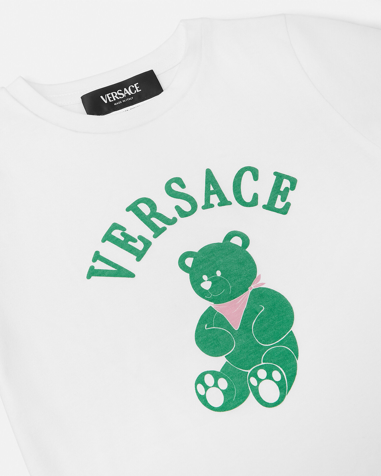 Versace Teddy Kids T Shirt White Green VERSACE