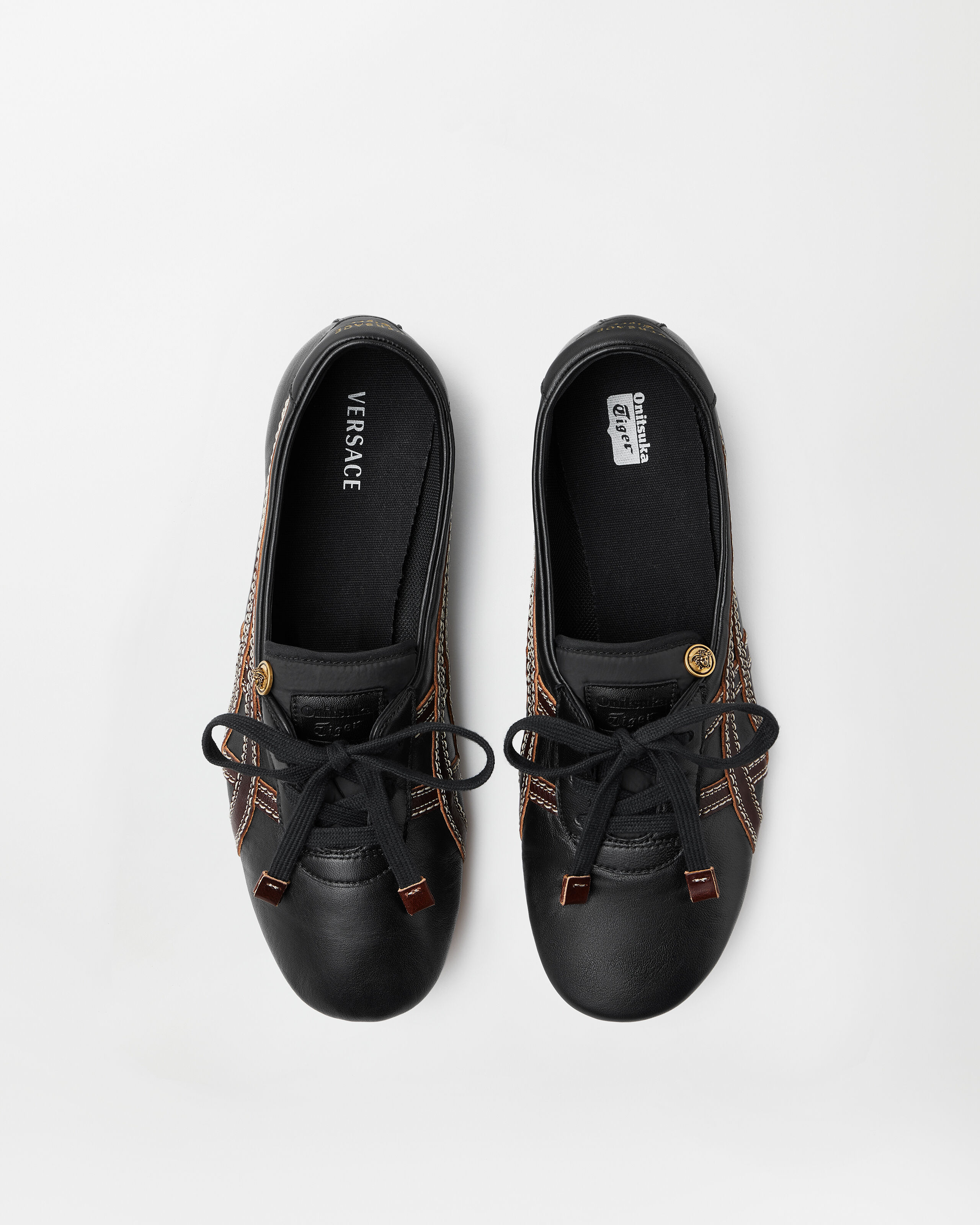 TAI-CHI Sakura Nappa Sneakers Black,Brown | VERSACE US