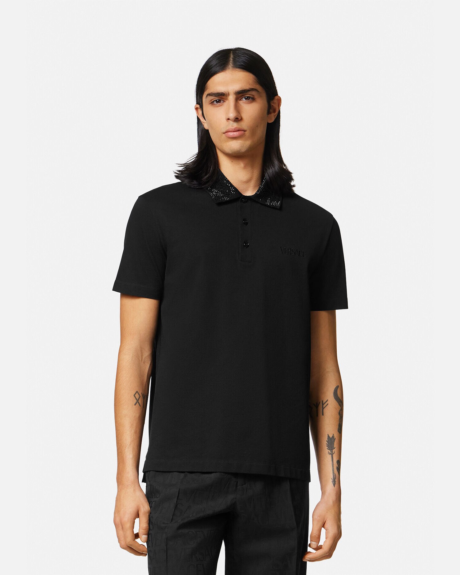 Black versace deals polo shirt