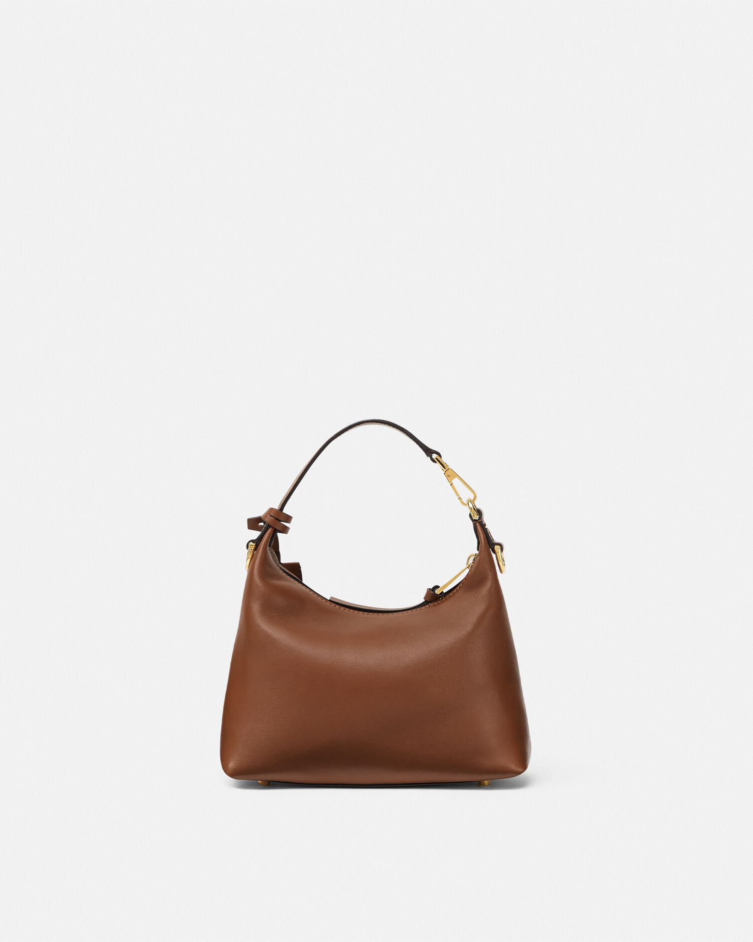 Versace Tag Nappa Hobo Bag Brown | VERSACE US