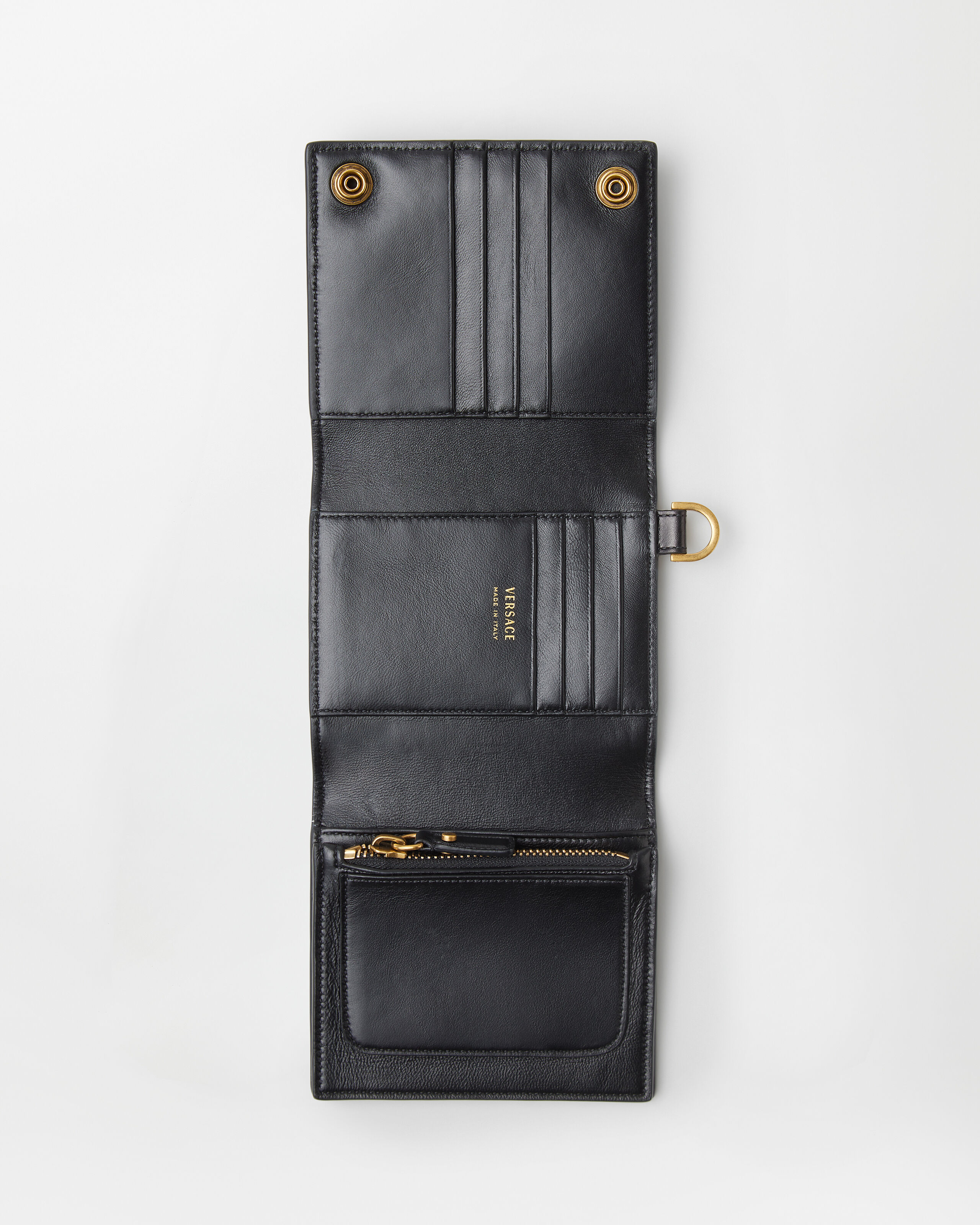 Roomy Leather Wallet Black | VERSACE US