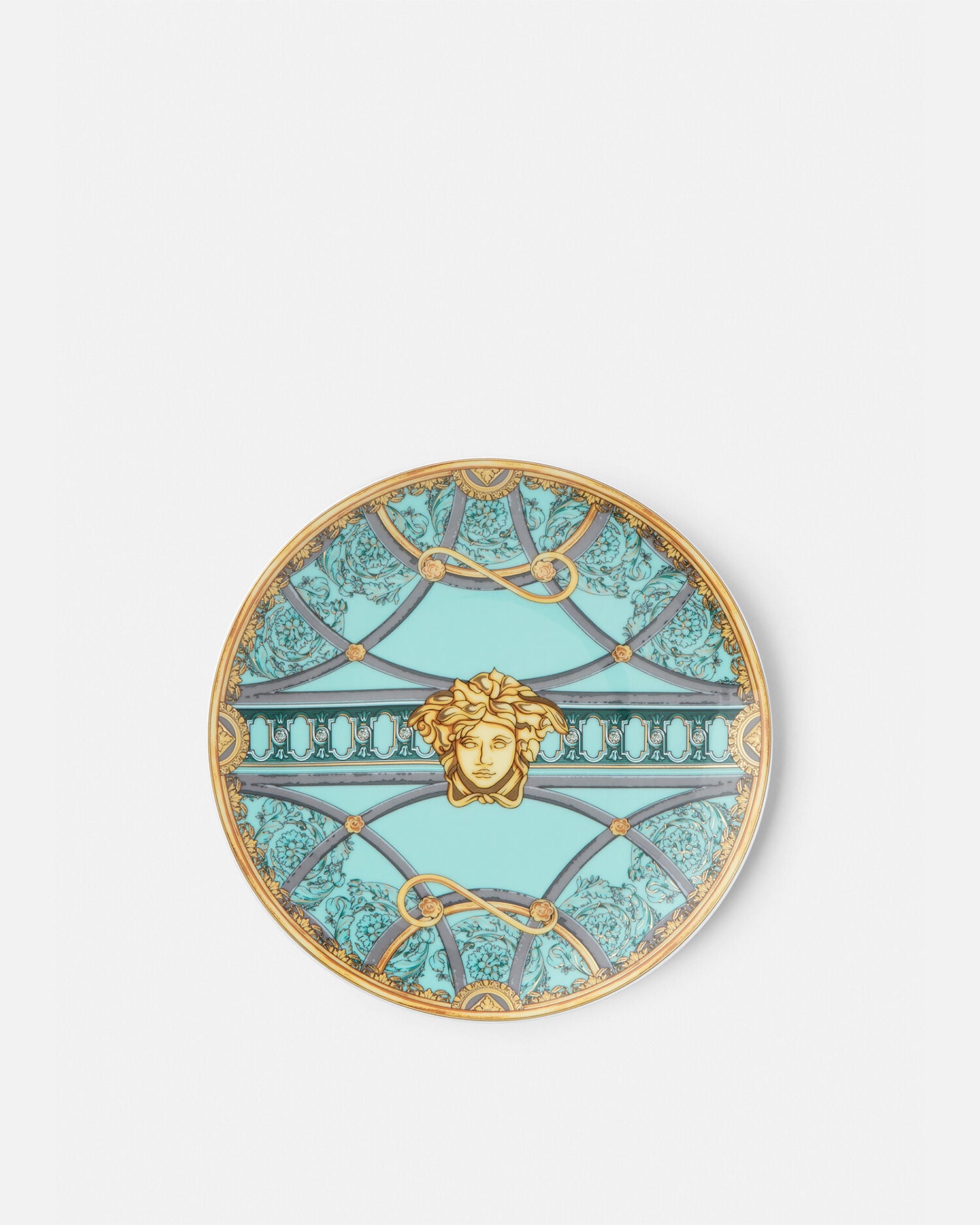 La Scala del Palazzo Verde Small Plate 17 cm Print | VERSACE