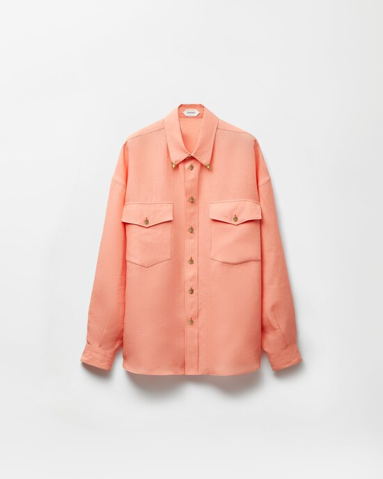 Linen Relaxed Shirt Pink 1