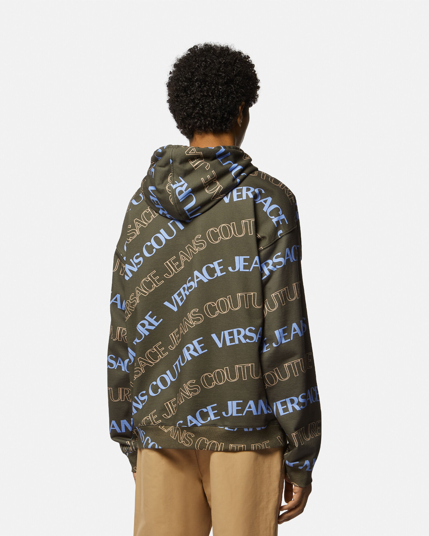 Logowave Loose Fit Hoodie Green VERSACE