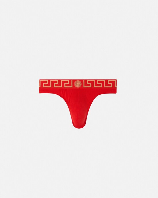 Versace String en jersey de coton rouge 1