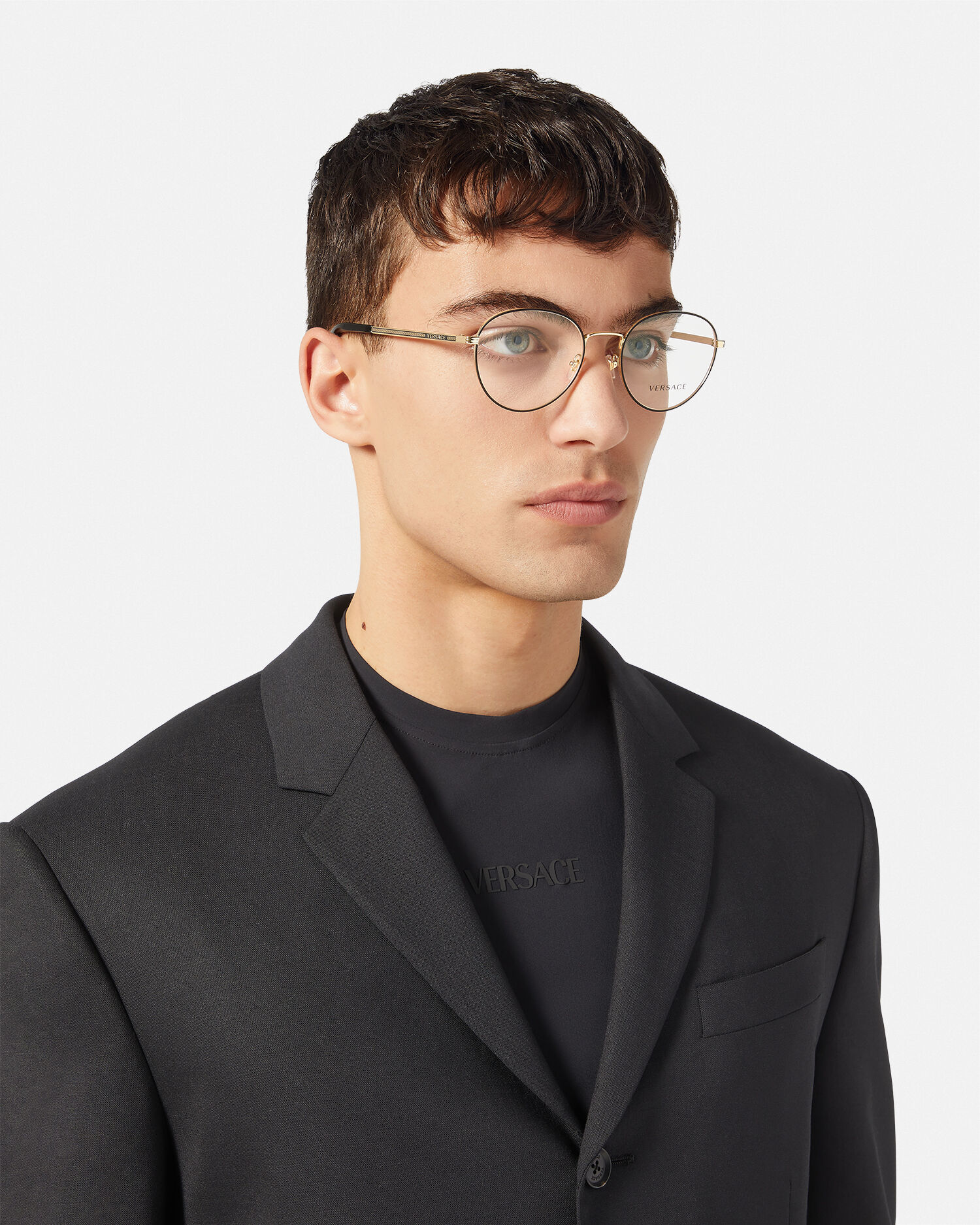 Versace round frame glasses top