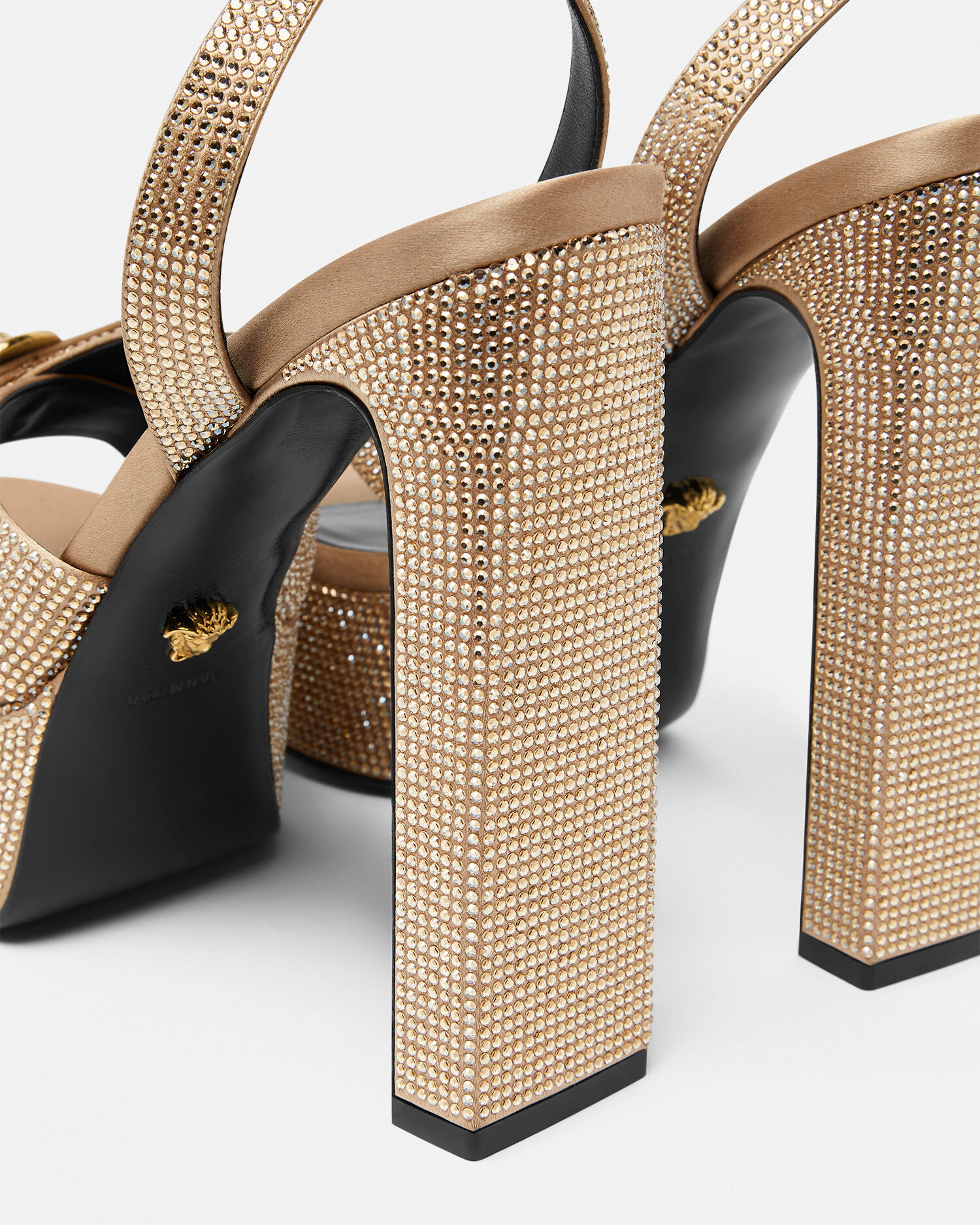 GIANNI VERSACE ストラップ Crystal Gianni Ribbon Satin Sandals 5.5