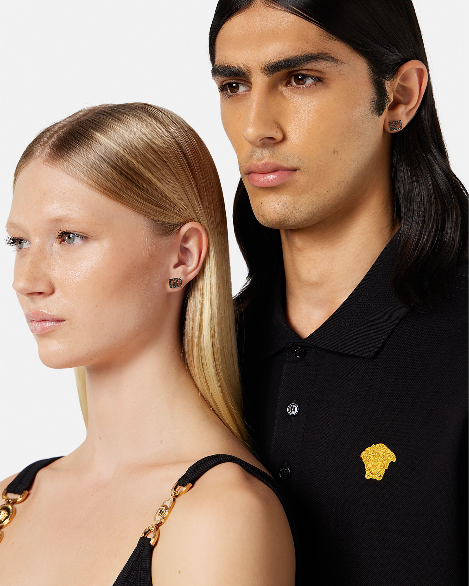 Versace Studded Greca Earrings for Men Online Store EU