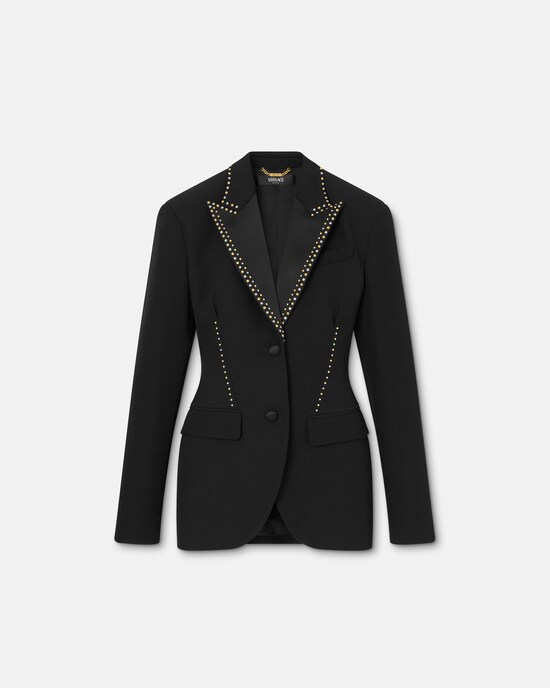 Embellished Wool Blazer Black 1