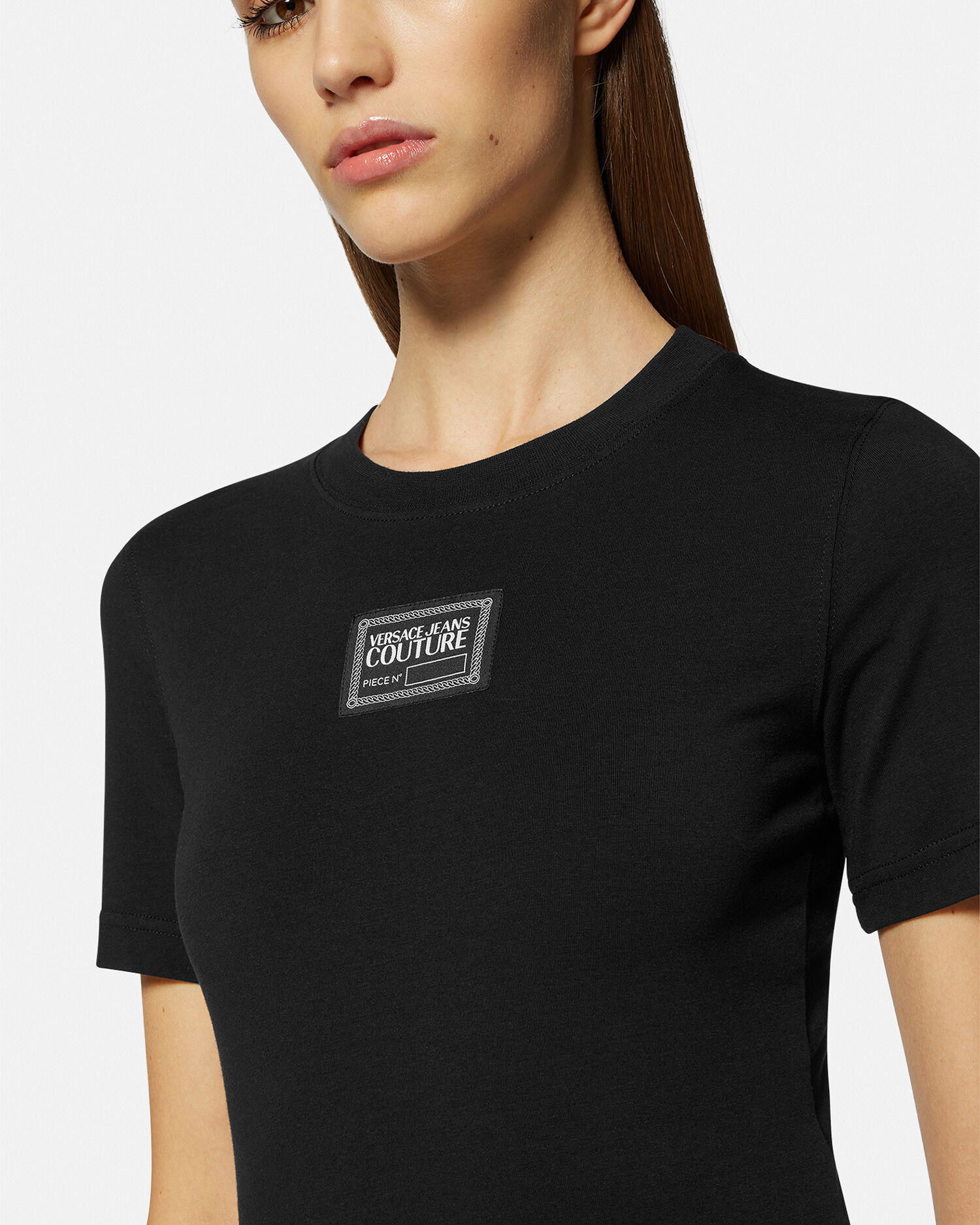 Versace jeans crew neck store logo t shirt black