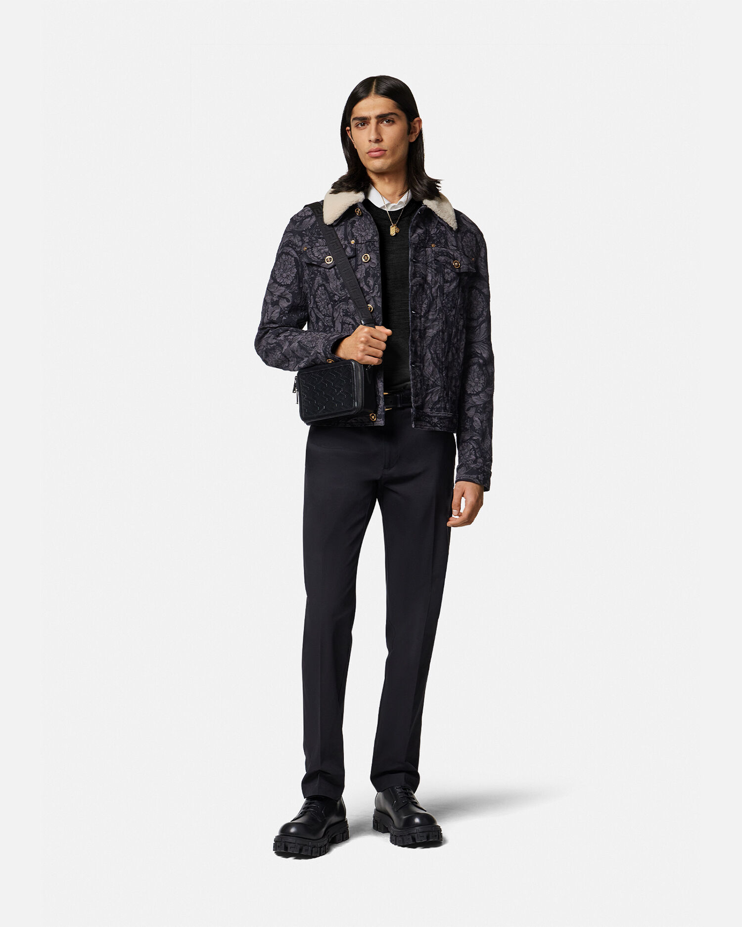 Versace Embroidered Wool Blend Sweater VERSACE