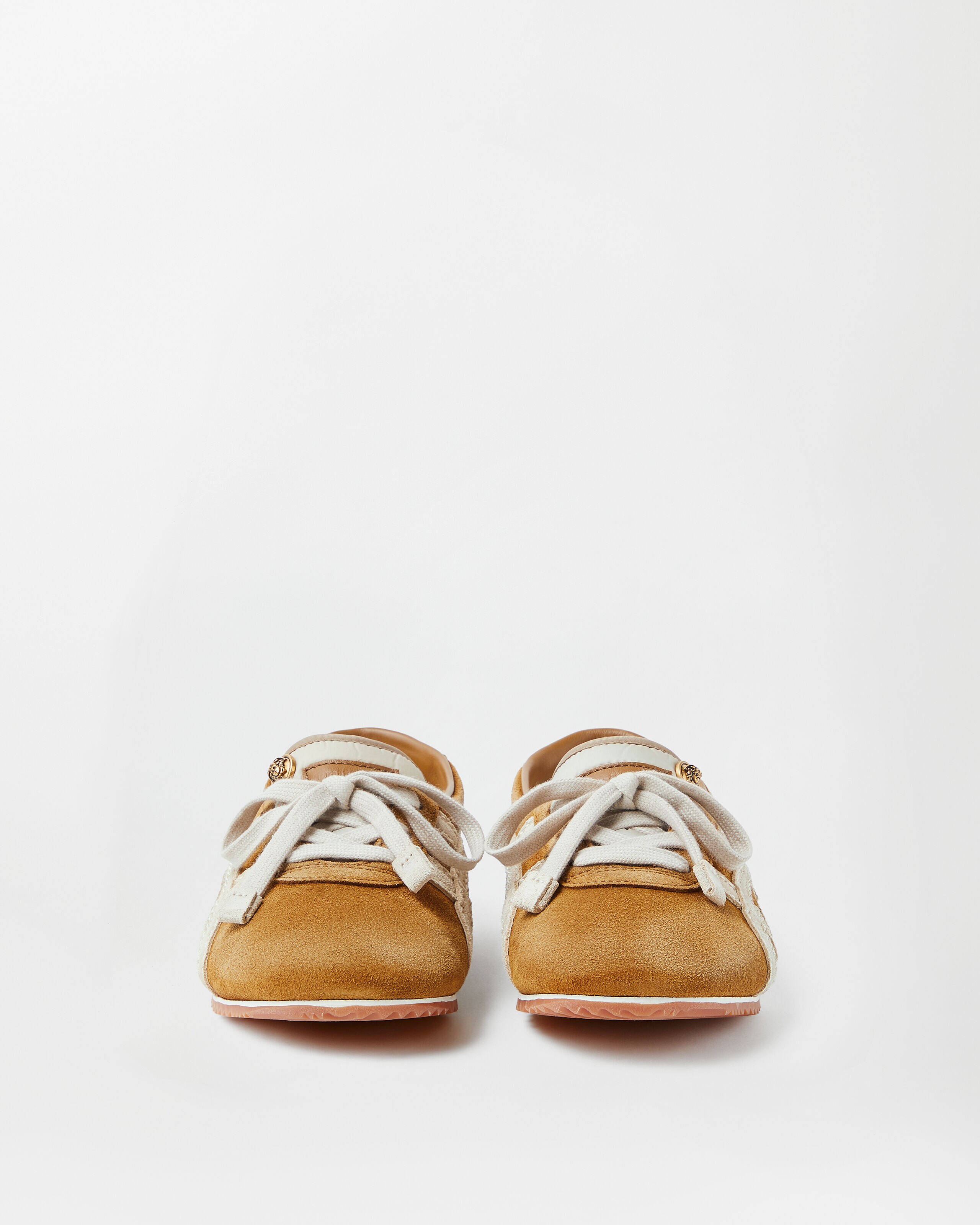 TAI-CHI Sakura Suede Sneakers Brown | VERSACE US