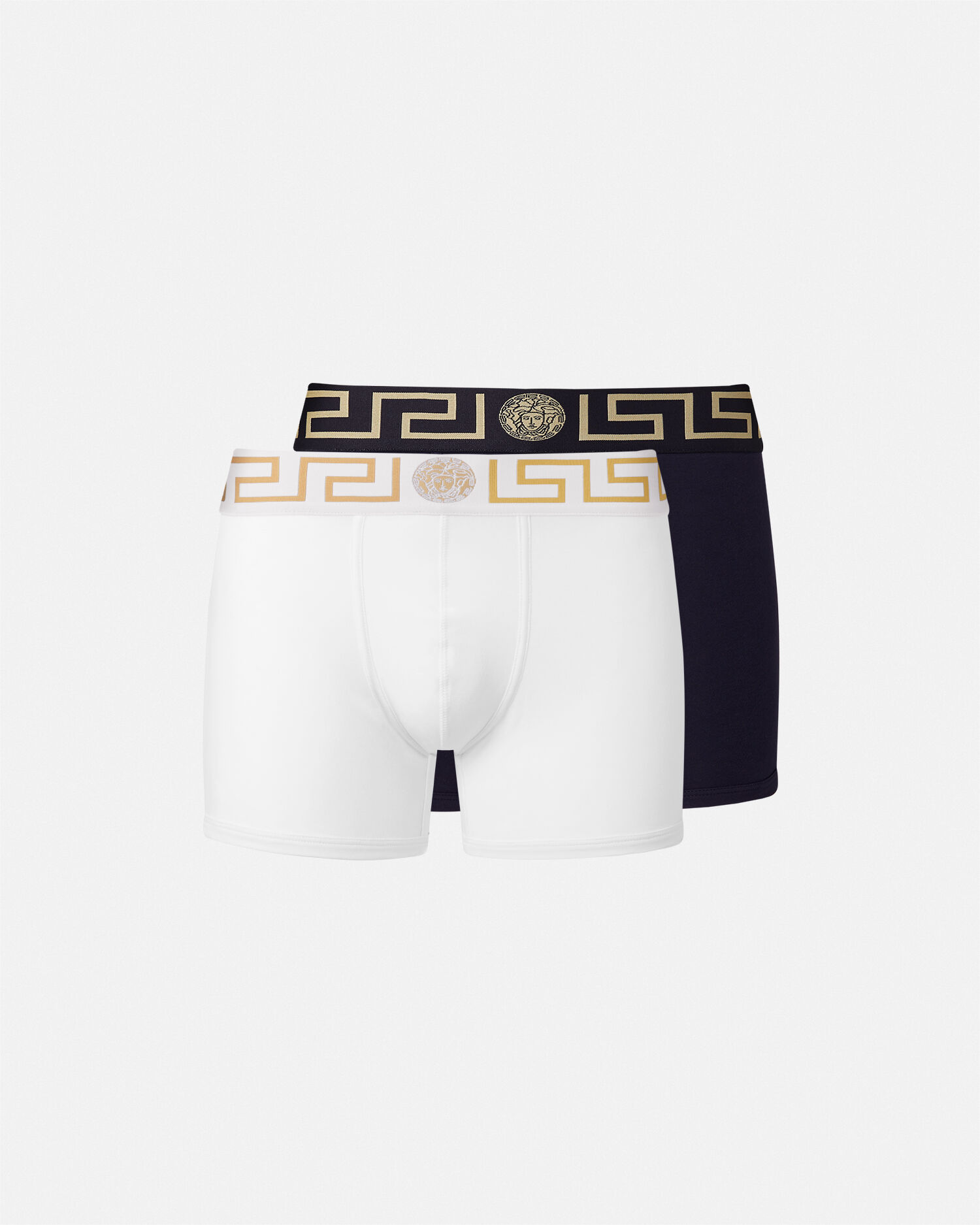 Greca Border Long Trunks 2-Pack White,Blue | VERSACE