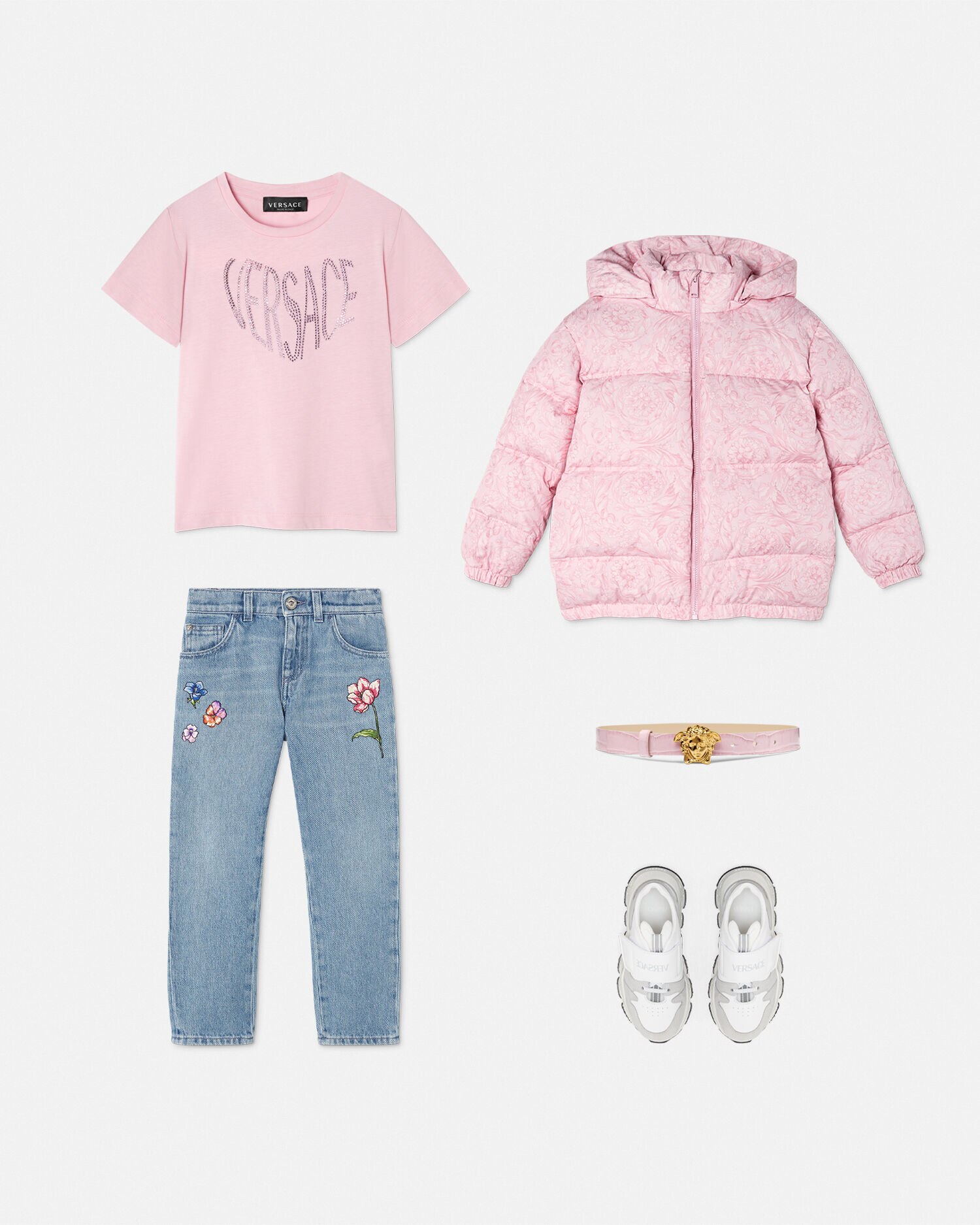 Versace baby pink jeans cheap