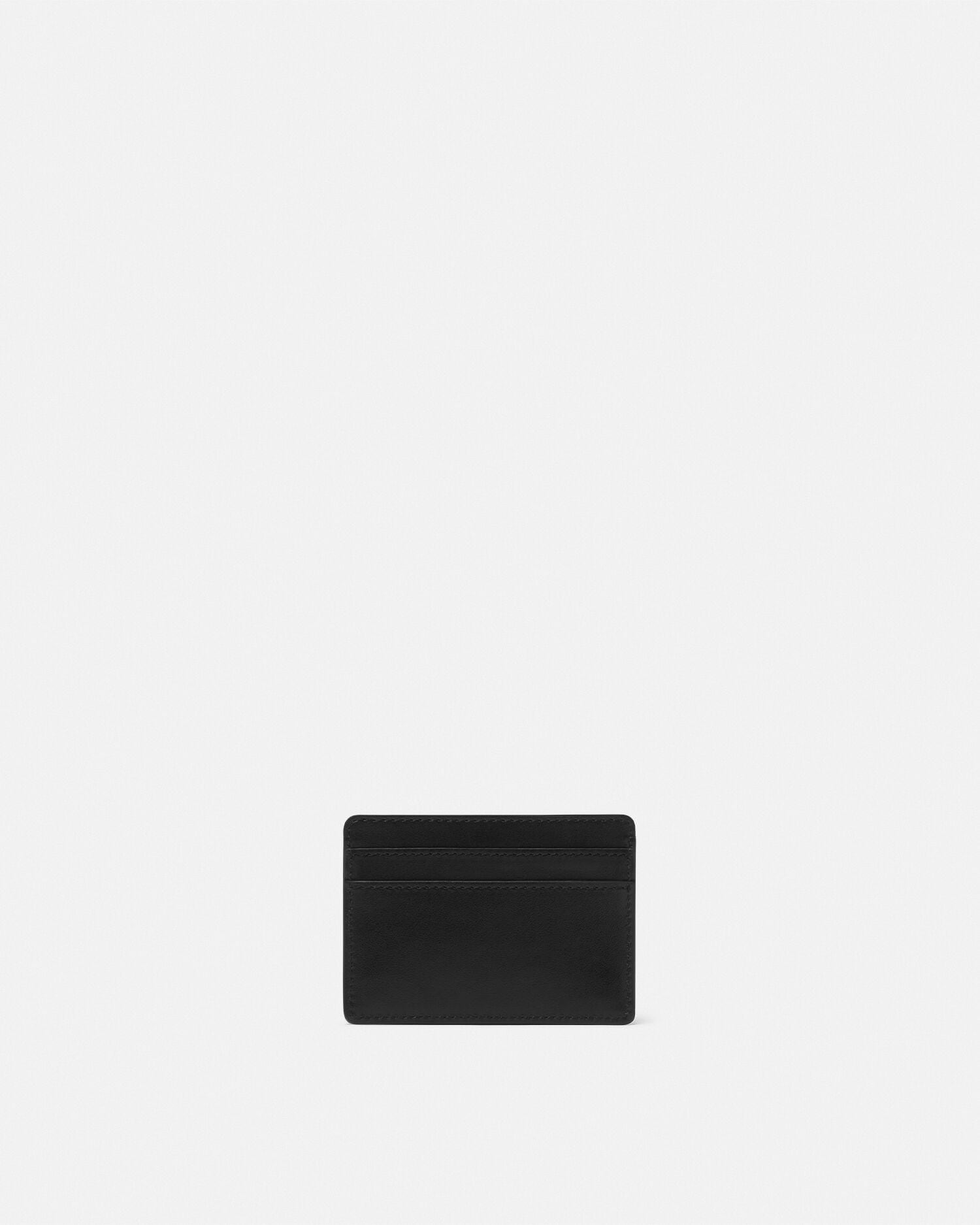 Versace Tag Leather Card Holder Black,Gold | VERSACE US