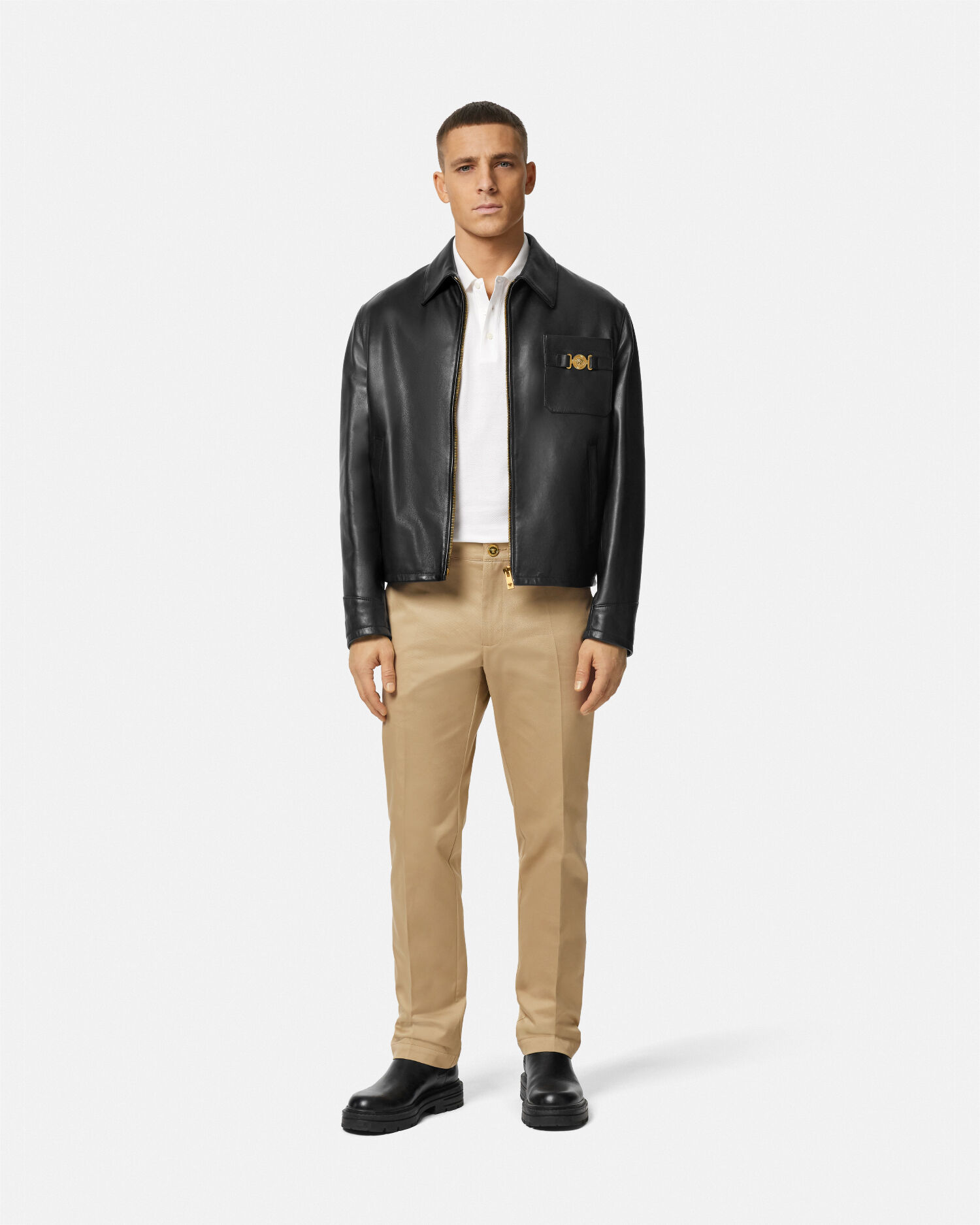Veste cuir versace on sale