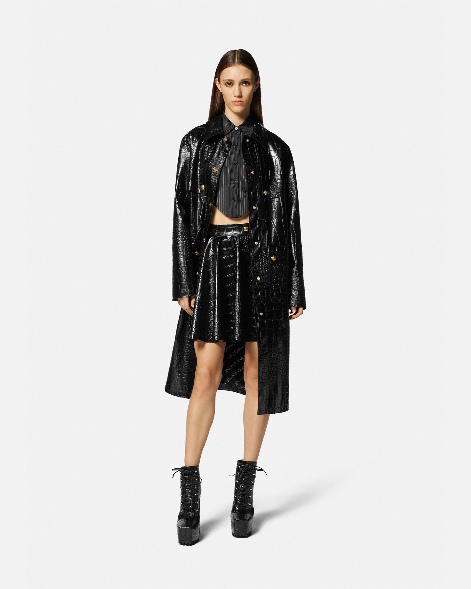 Versace vinyl skirt 2025