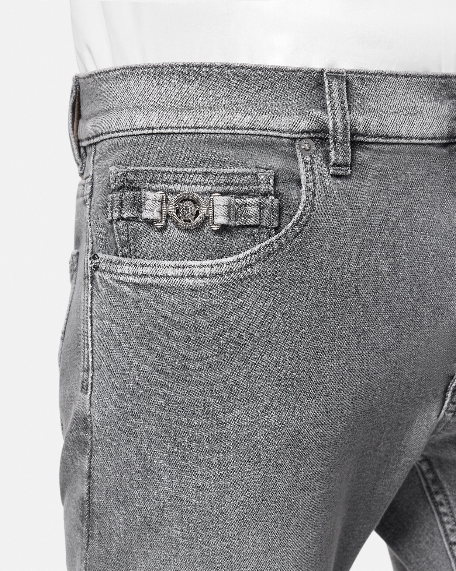 Slim-Fit Jeans Gray | VERSACE US