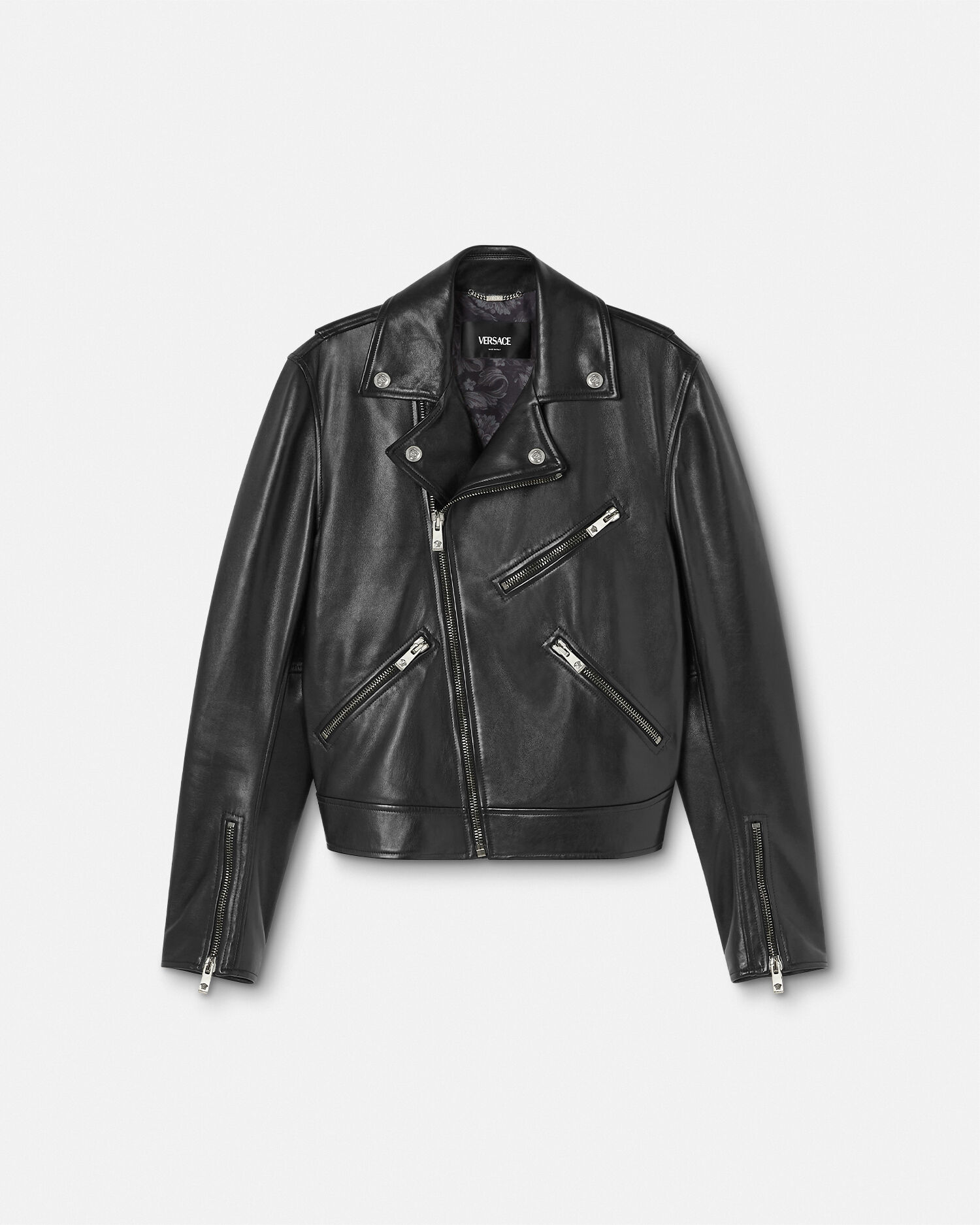 Nappa leather biker jacket versace discount