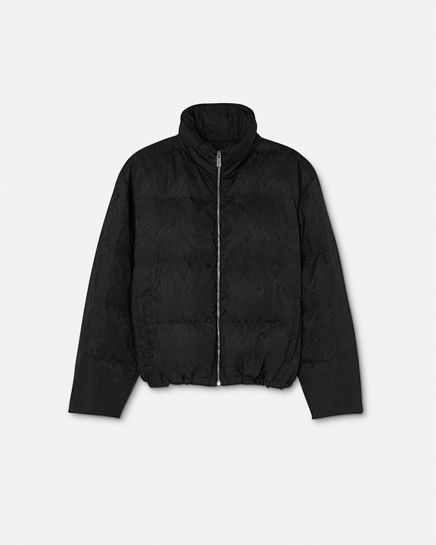 Barocco Silhouette Puffer Jacket Black Versace US