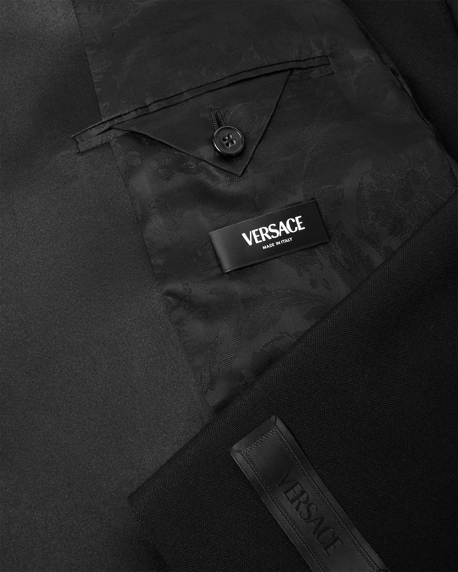 Mohair Blend Single Breasted Blazer Black VERSACE US