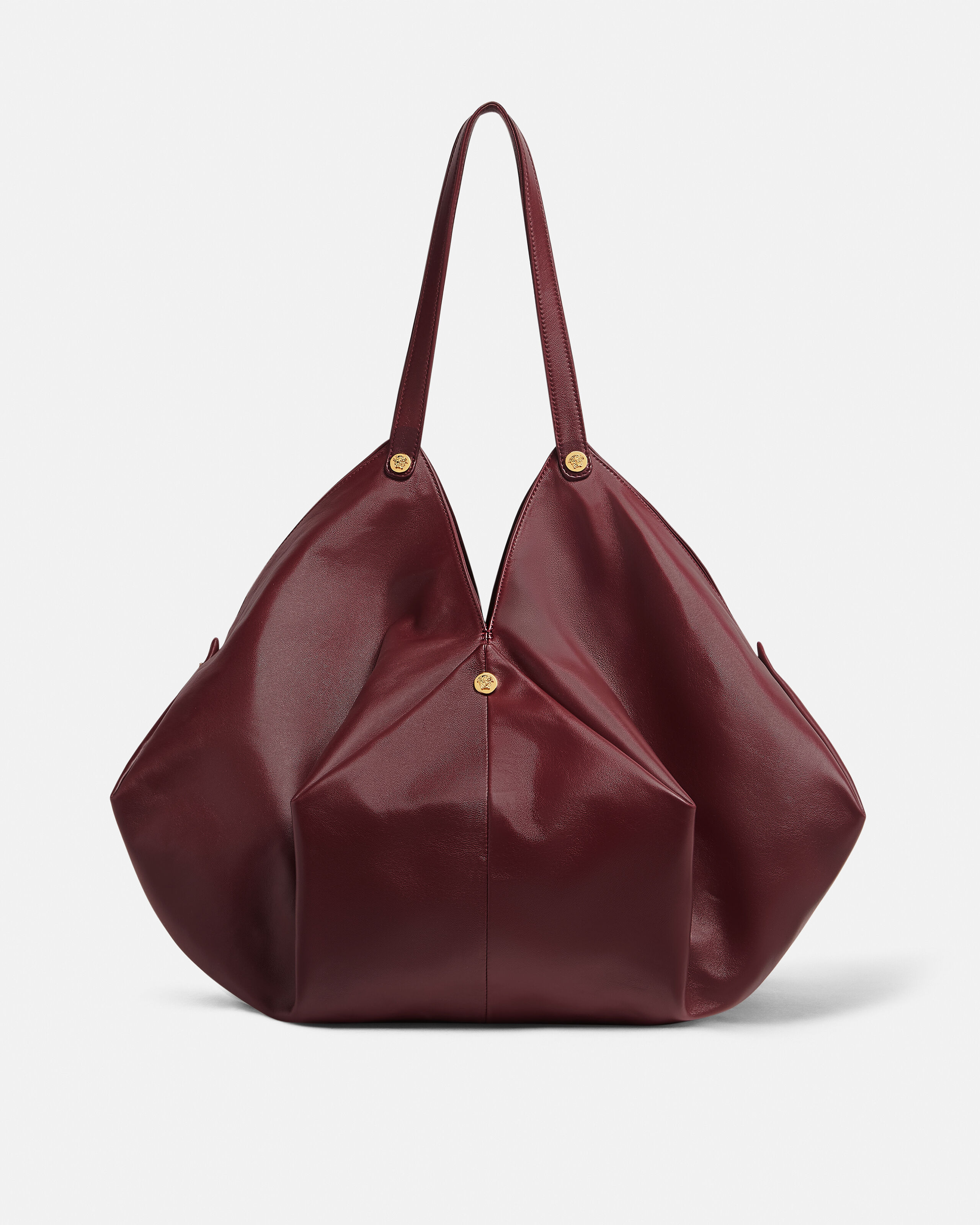 Protea Large Nappa Shoulder Bag Burgundy | VERSACE US