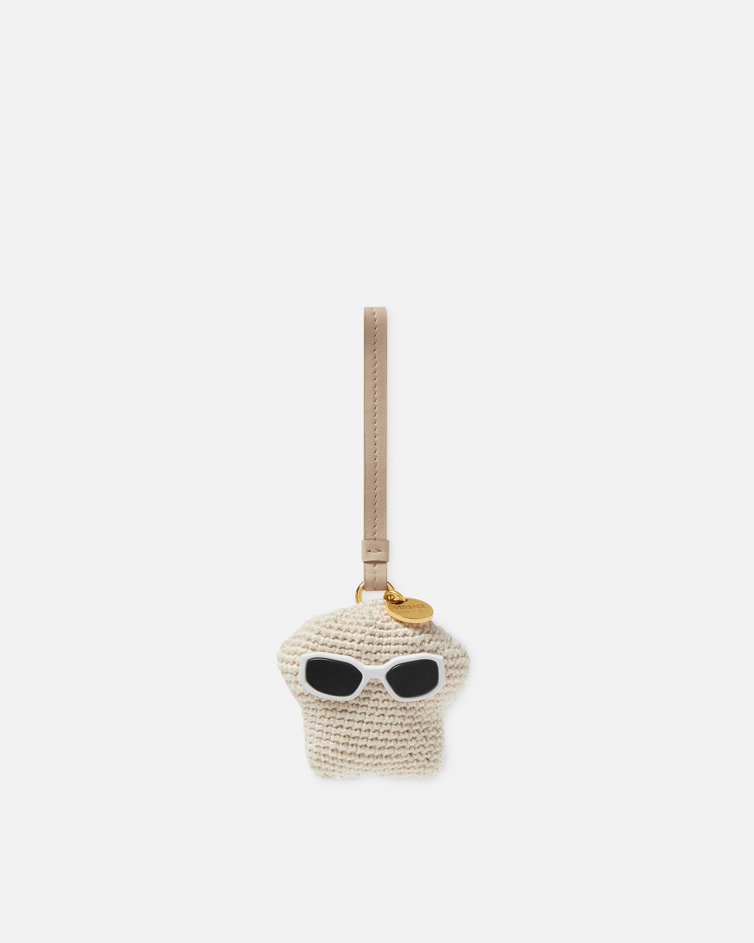 Medusa Fluffy Crochet Charm Beige | VERSACE US