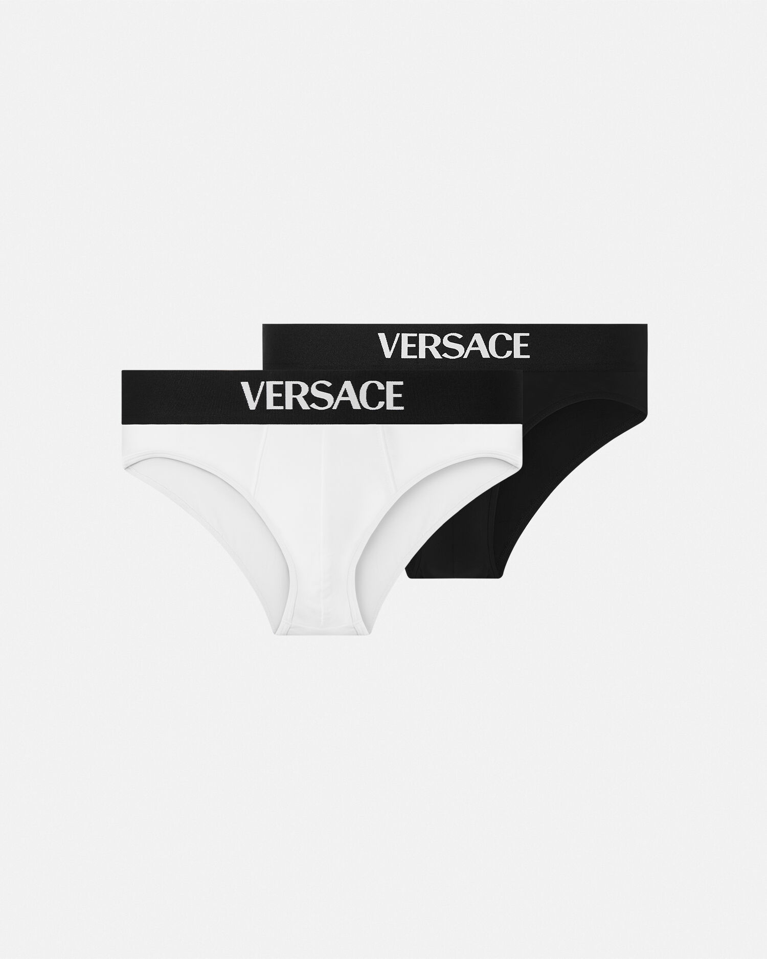 wan！！ VERSACE アンダーウェア 2枚セット サイズ48 Cotton-Jersey Briefs 2-Pack Black,White | VERSACE US
