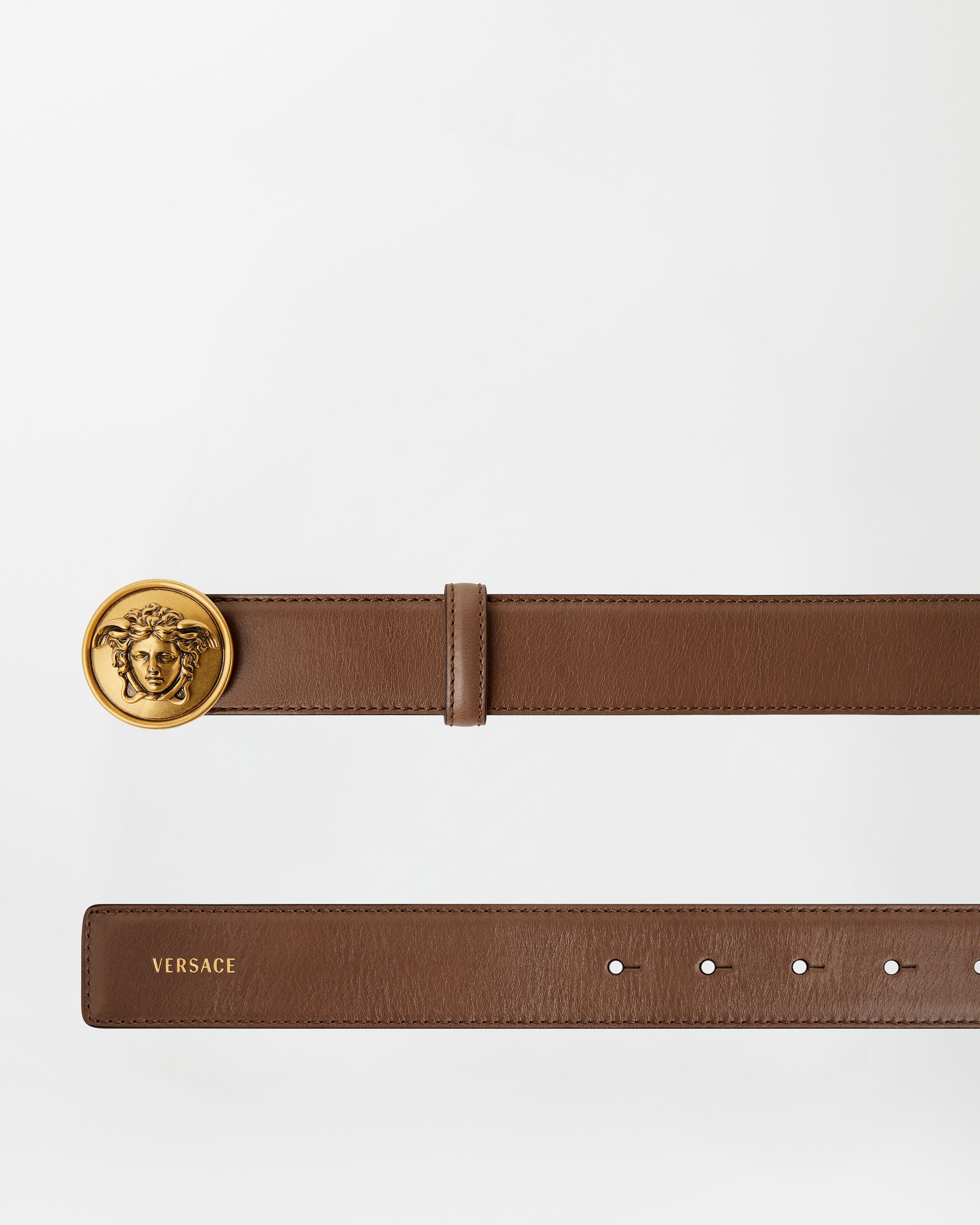 Leather Belt 3.5 cm Brown | VERSACE US