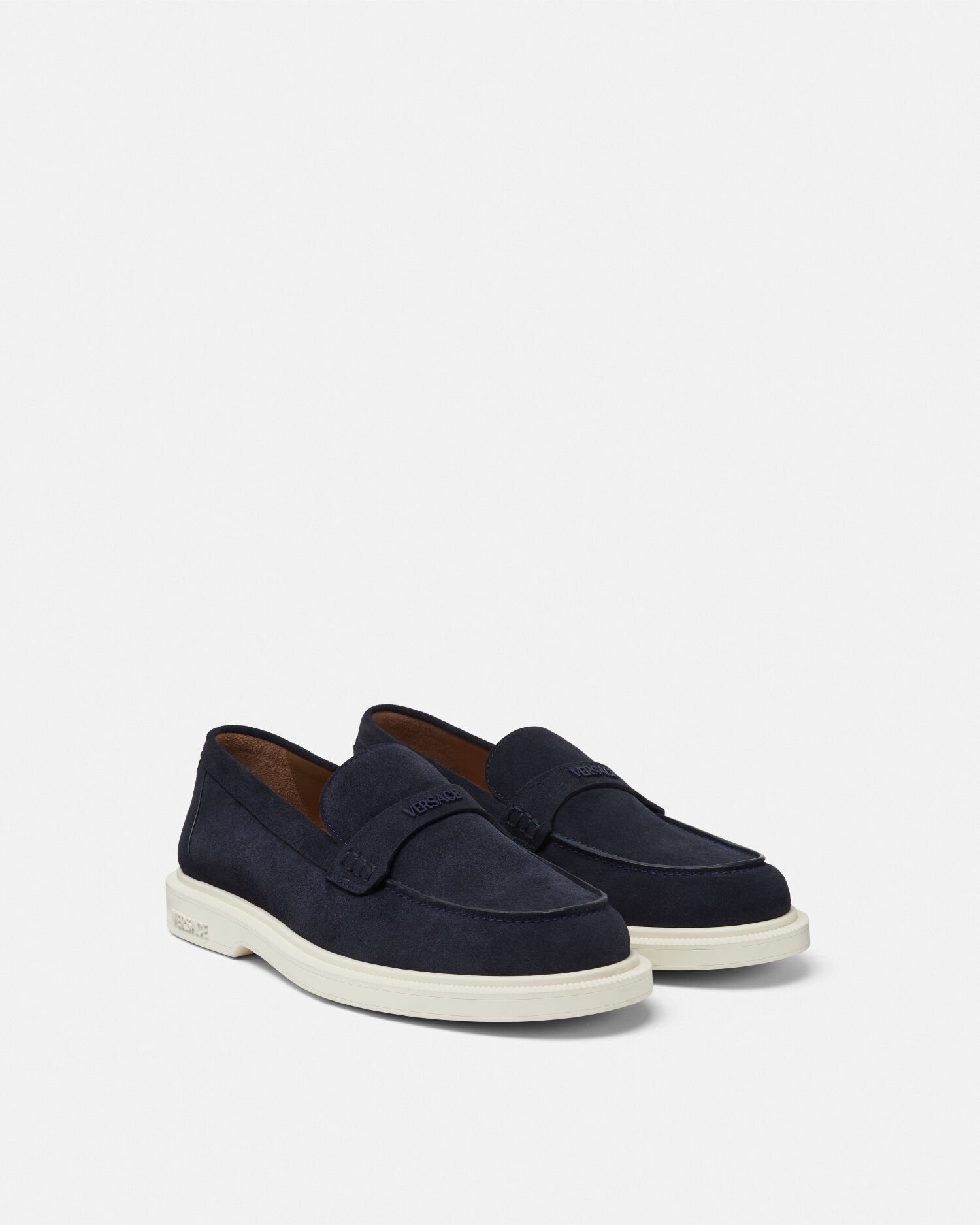 Versace suede loafers new arrivals