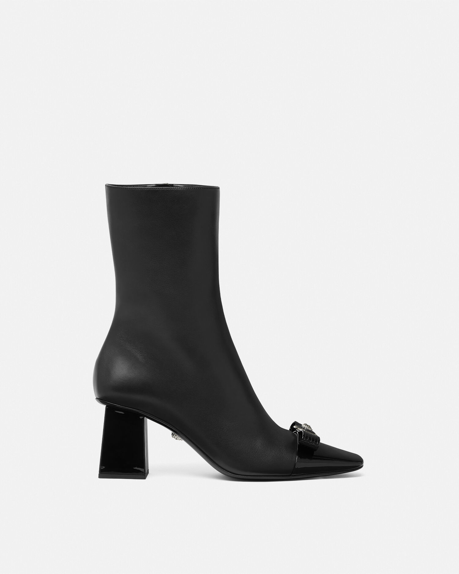 Gianni Ribbon Ankle Boots 70 mm Black VERSACE CA