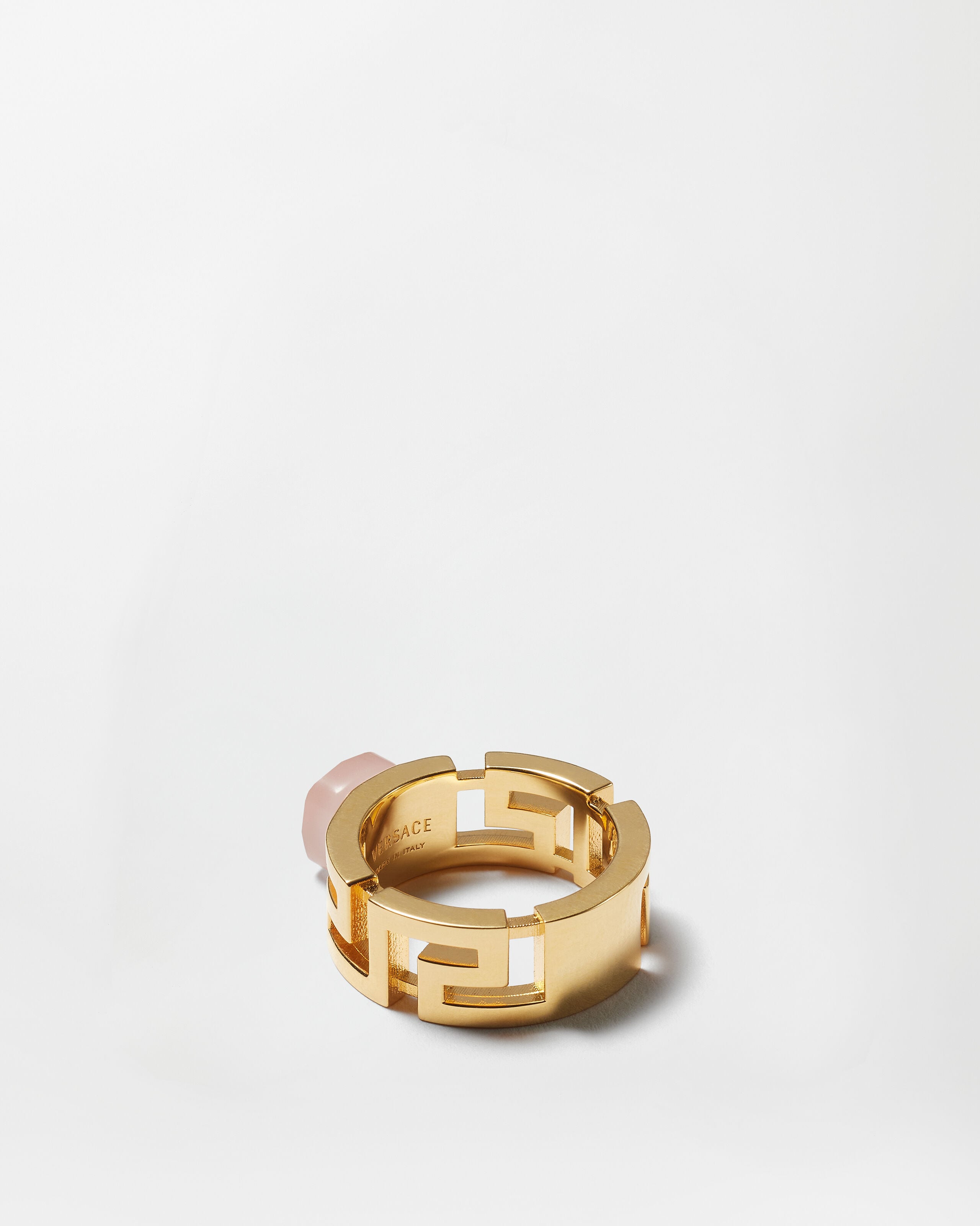 Greca Ring Gold,Pink | VERSACE US