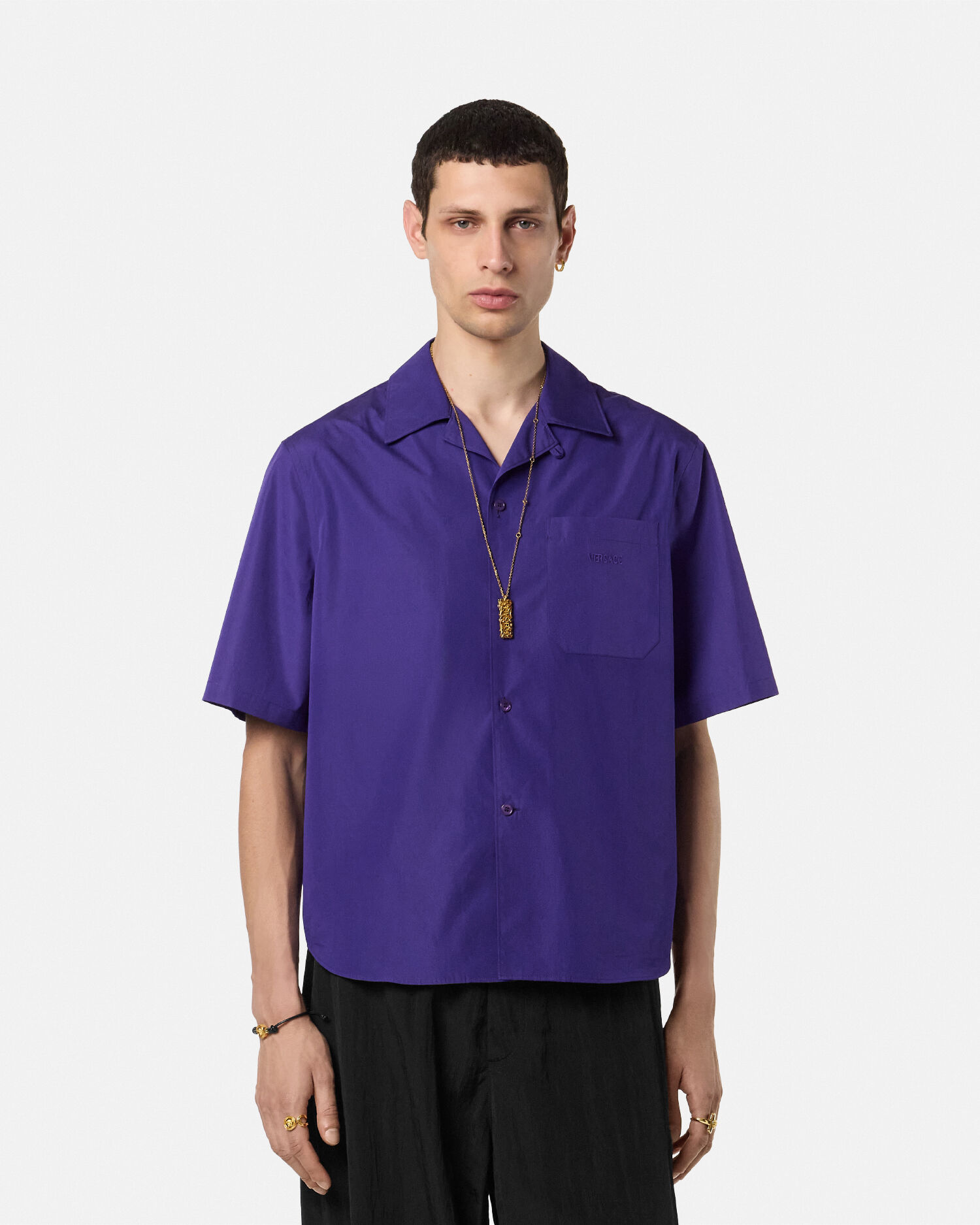 Hall of Statues Shirt Purple | VERSACE US